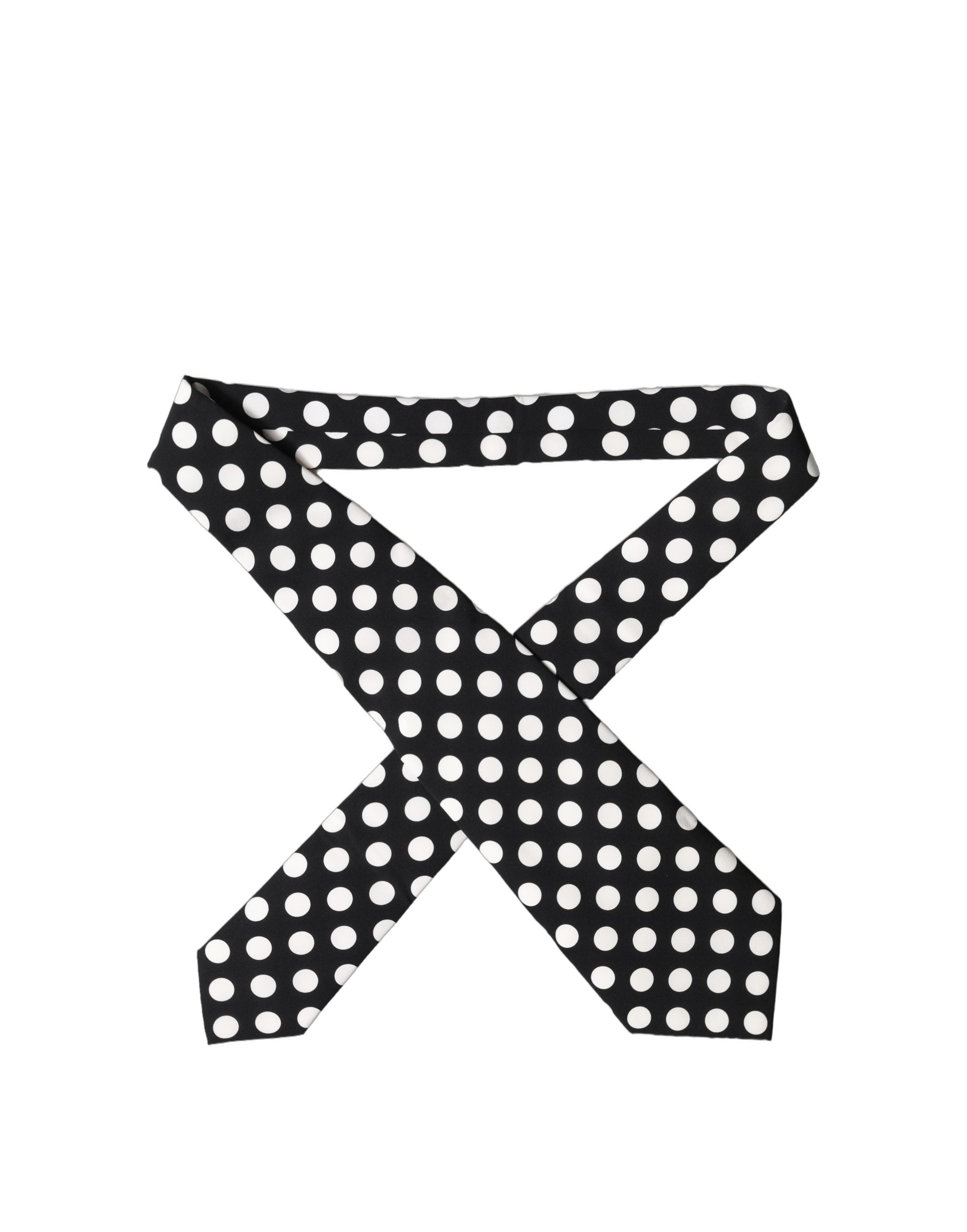 Dolce & Gabbana Black White Polka Dot Silk Adjustable Women NeckWomen's Women's Tie