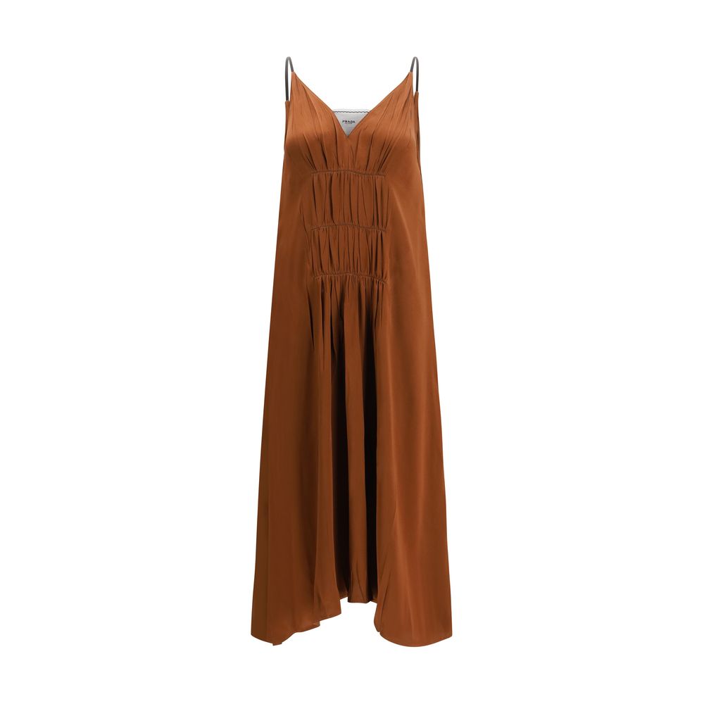 Prada Brown Acetate Cocktail Women's Dress