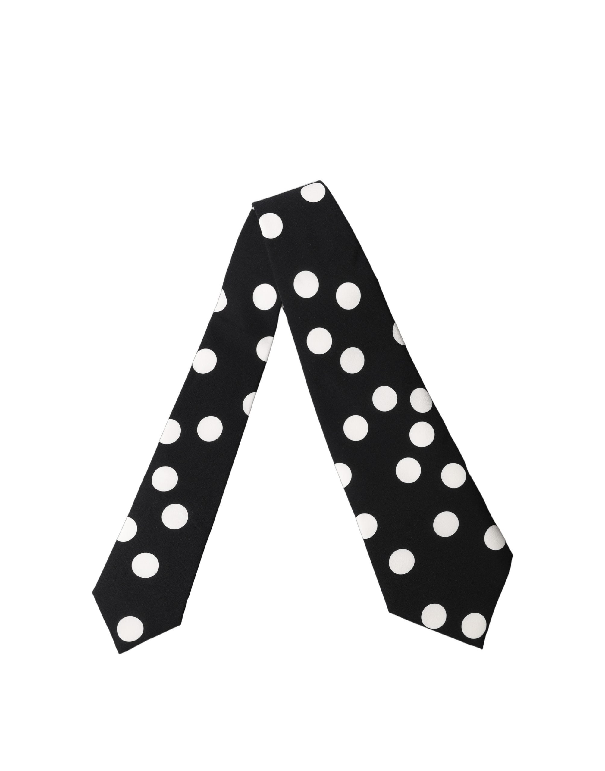 Dolce & Gabbana Black White Polka Dot Silk Adjustable Women NeckWomen's Women's Tie