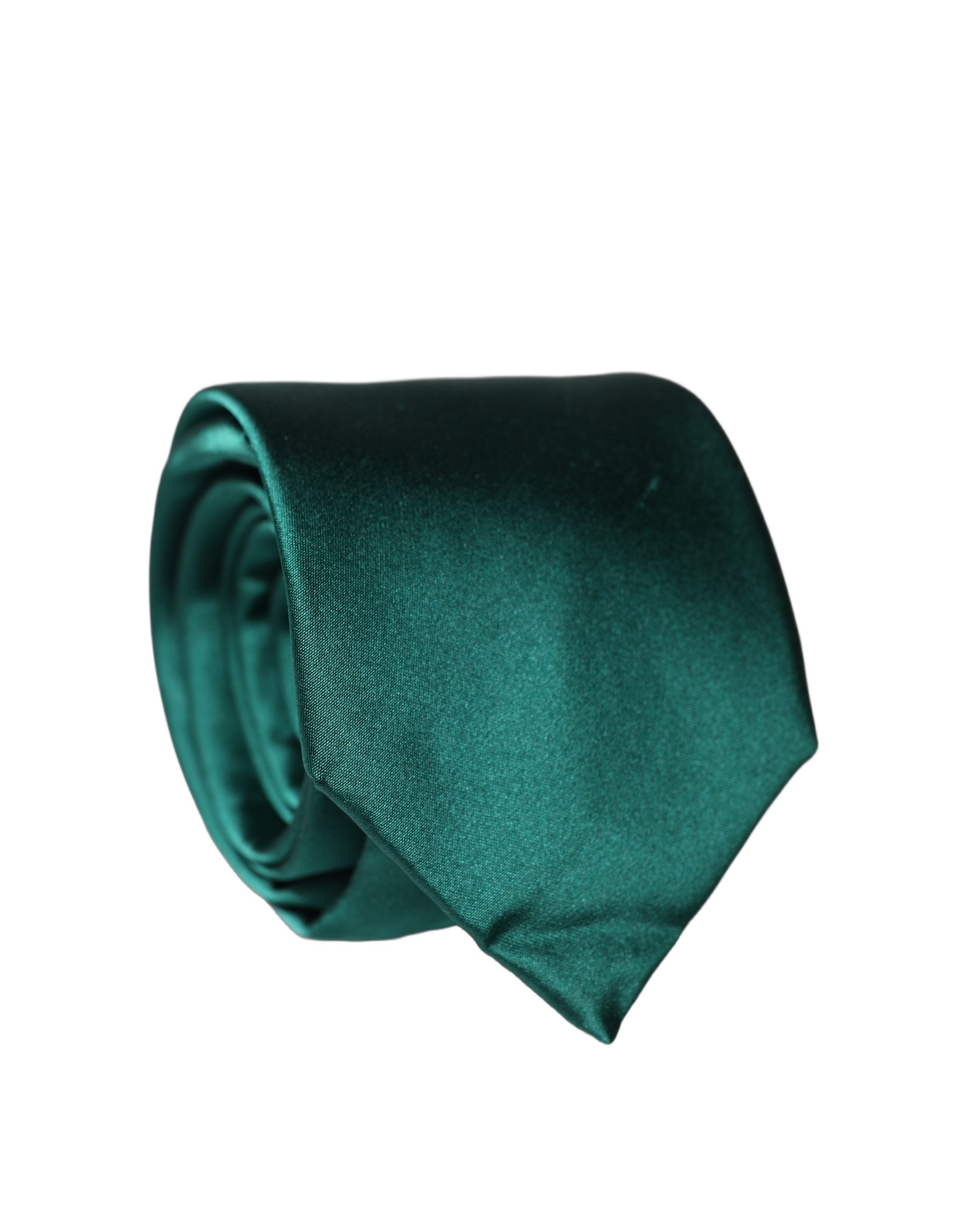 Dolce & Gabbana Dark Green Satin Silk Adjustable Women Women'sd NeckWomen's Women's Tie