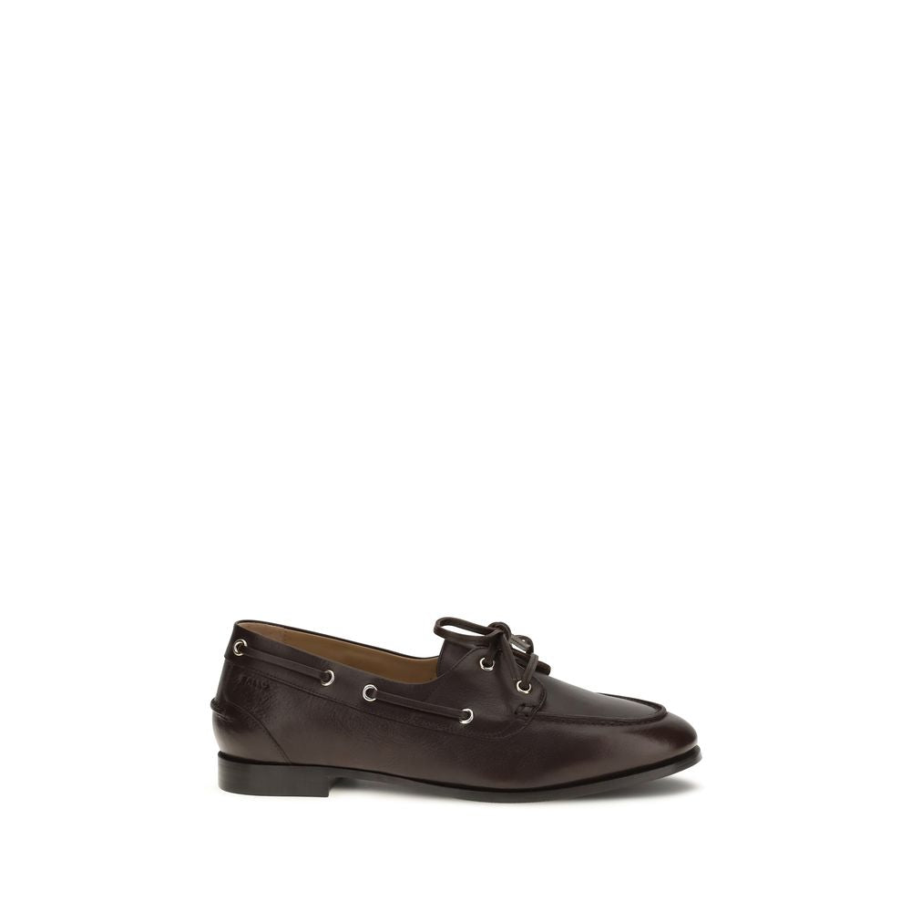 Bally Brown Calf Leather Bos Taurus Slip-On Women's Loafers