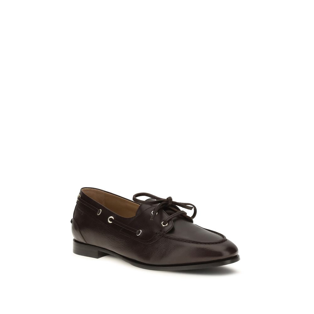 Bally Brown Calf Leather Bos Taurus Slip-On Women's Loafers