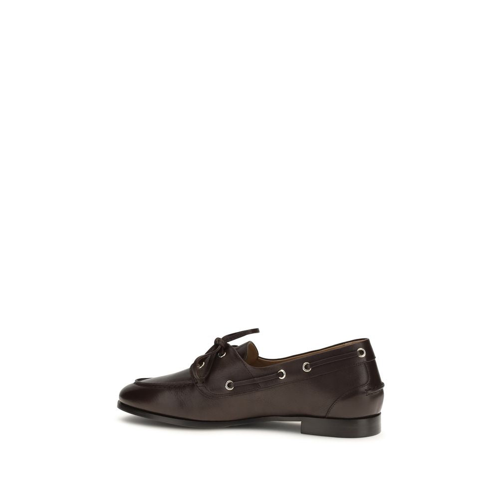 Bally Brown Calf Leather Bos Taurus Slip-On Women's Loafers