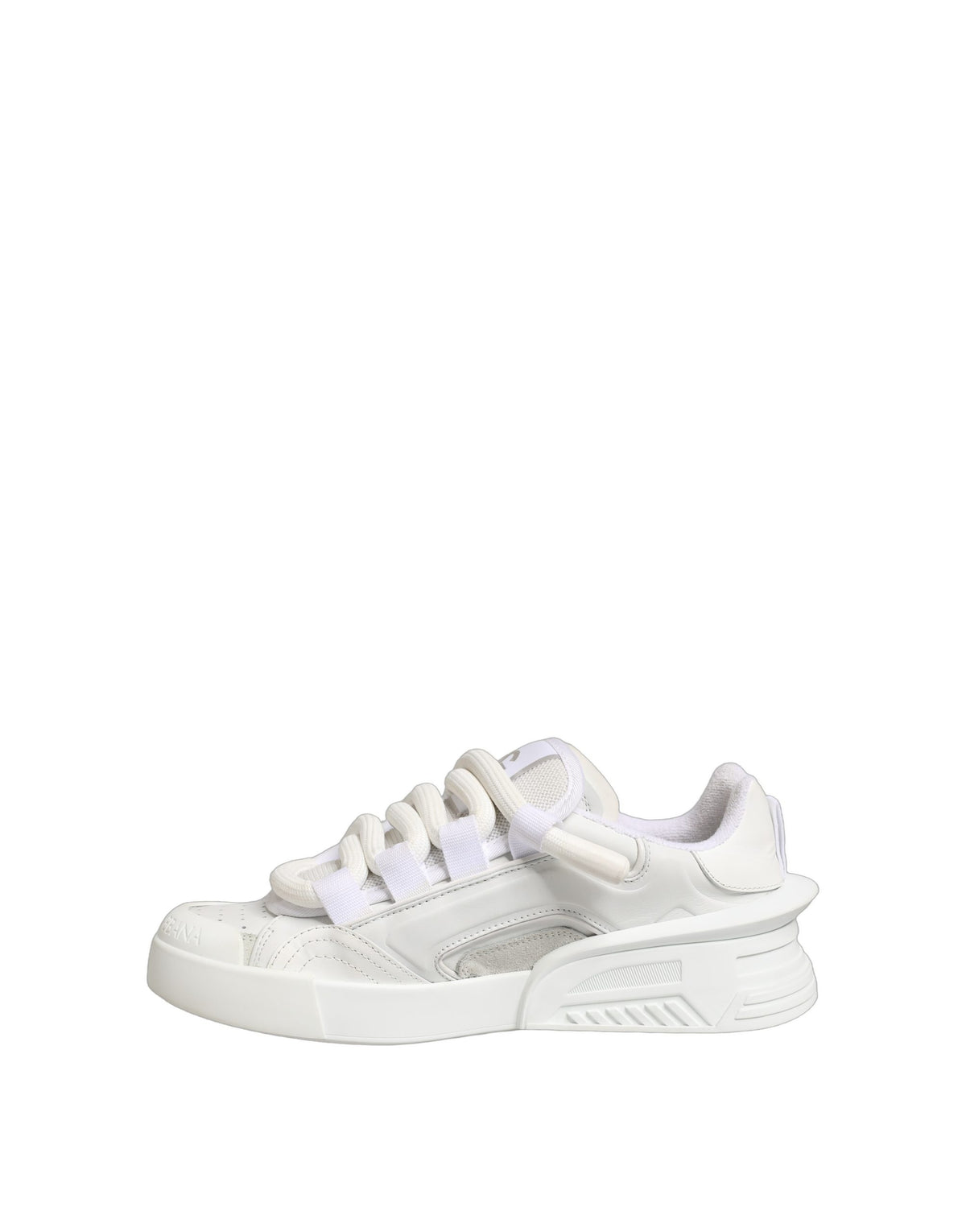 Dolce & Gabbana White Calfskin Leather Low Top Sneakers Men's Shoes