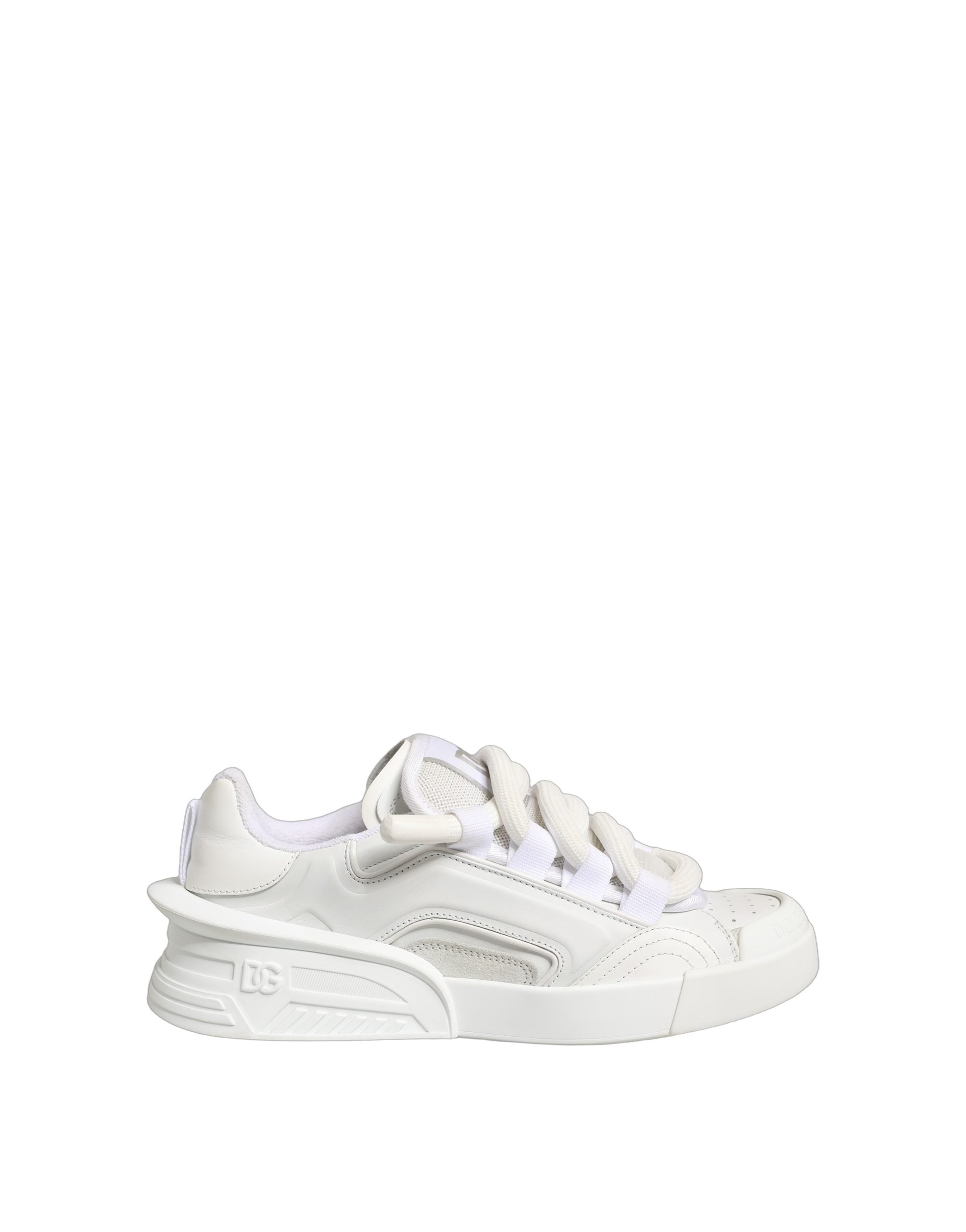 Dolce & Gabbana White Calfskin Leather Low Top Sneakers Men's Shoes (Pre-Owned)