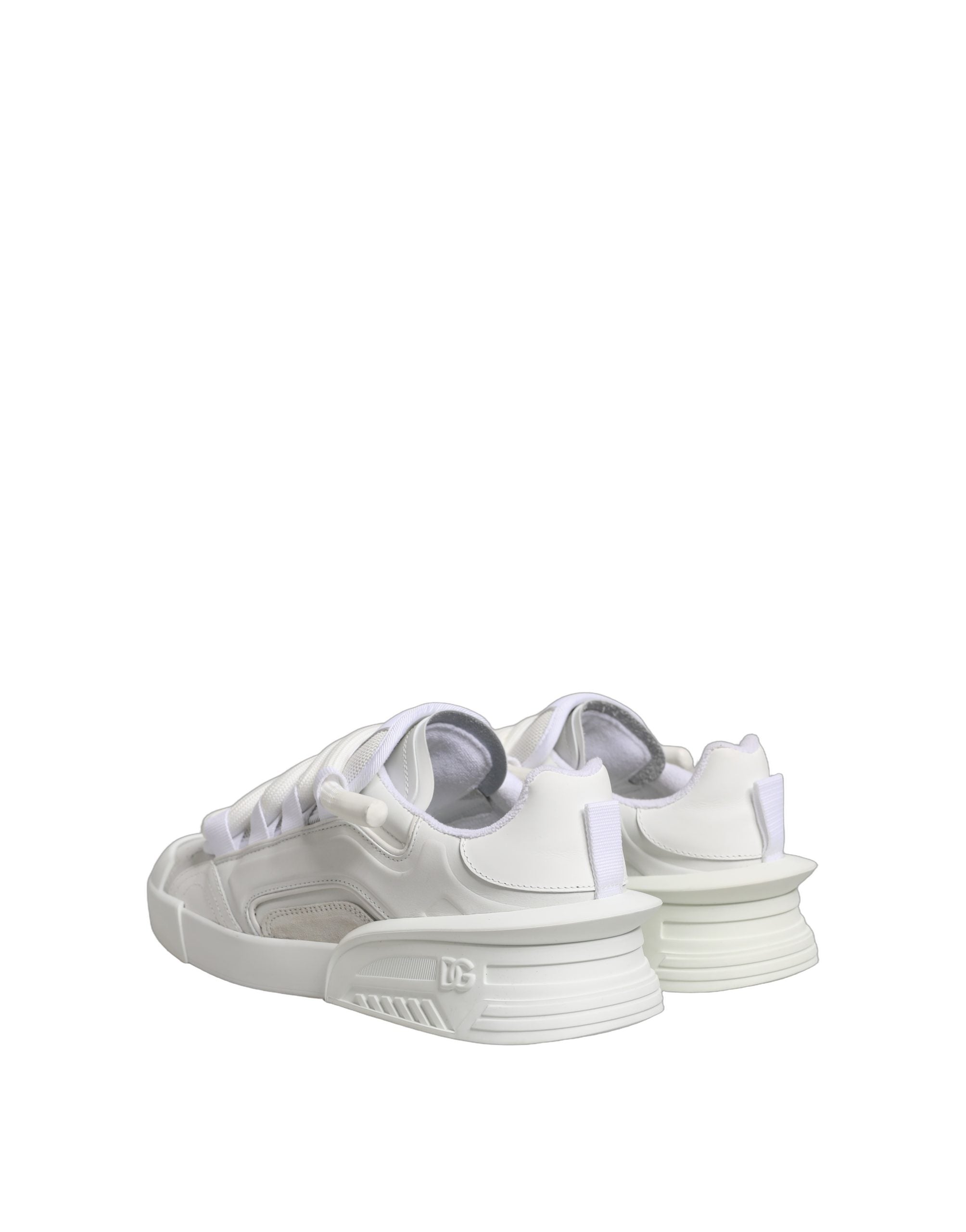 Dolce & Gabbana White Calfskin Leather Low Top Sneakers Men's Shoes (Pre-Owned)