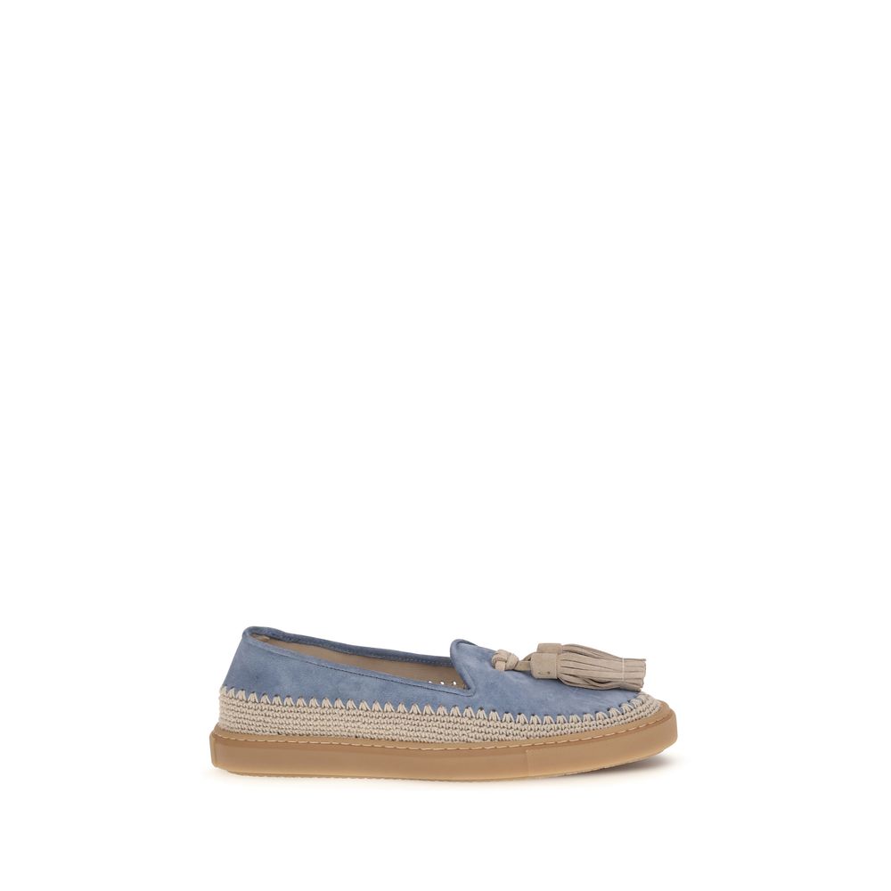 Fratelli Rossetti Blue Calf Leather Bos Taurus Slip-On Women's Loafers
