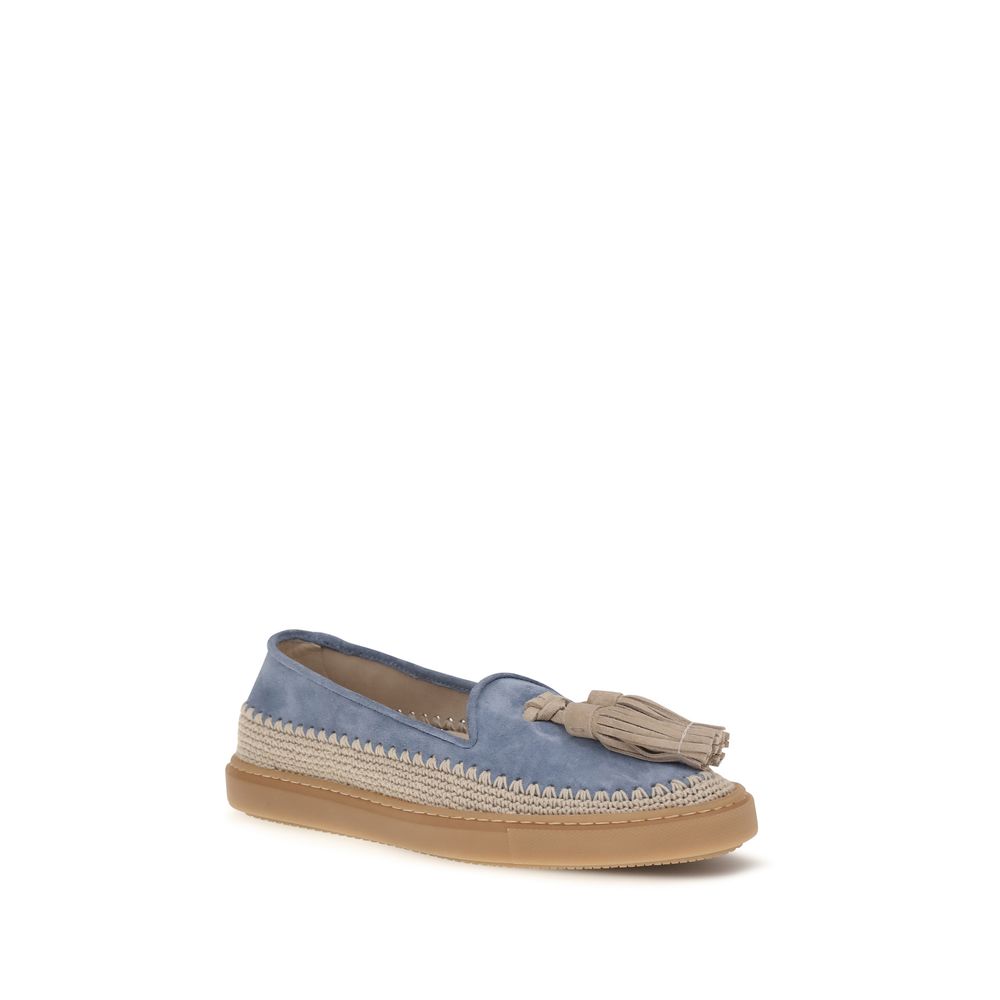 Fratelli Rossetti Blue Calf Leather Bos Taurus Slip-On Women's Loafers