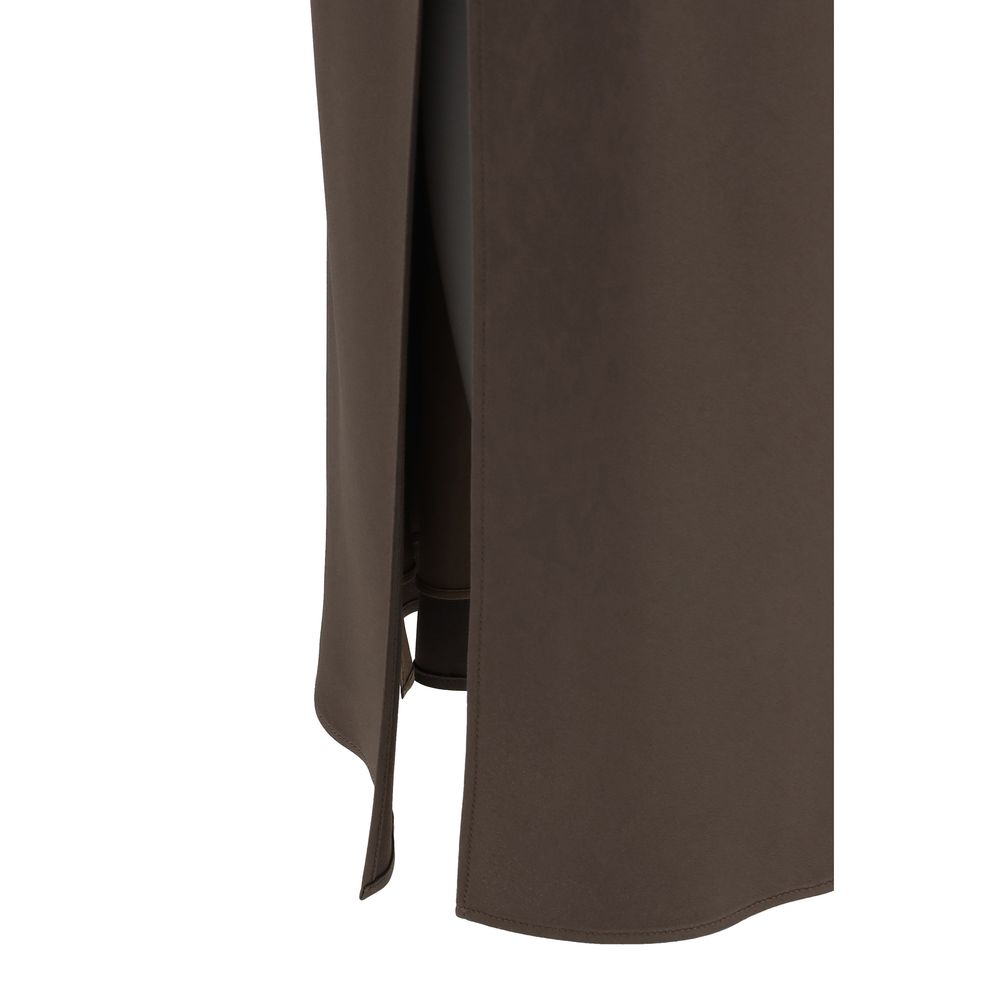 Brunello Cucinelli Brown Acetate Midi Women's Skirt