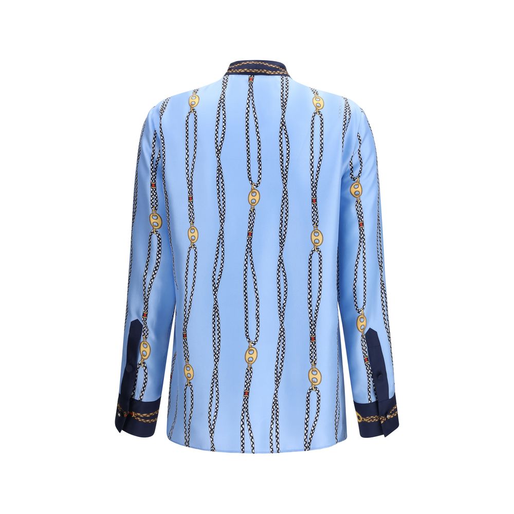 Gucci Blue Silk Women's Shirt