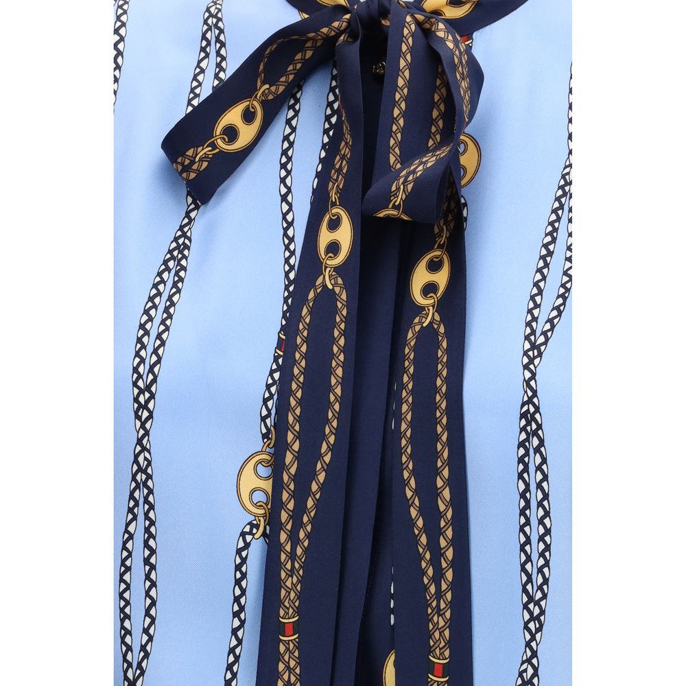 Gucci Blue Silk Women's Shirt