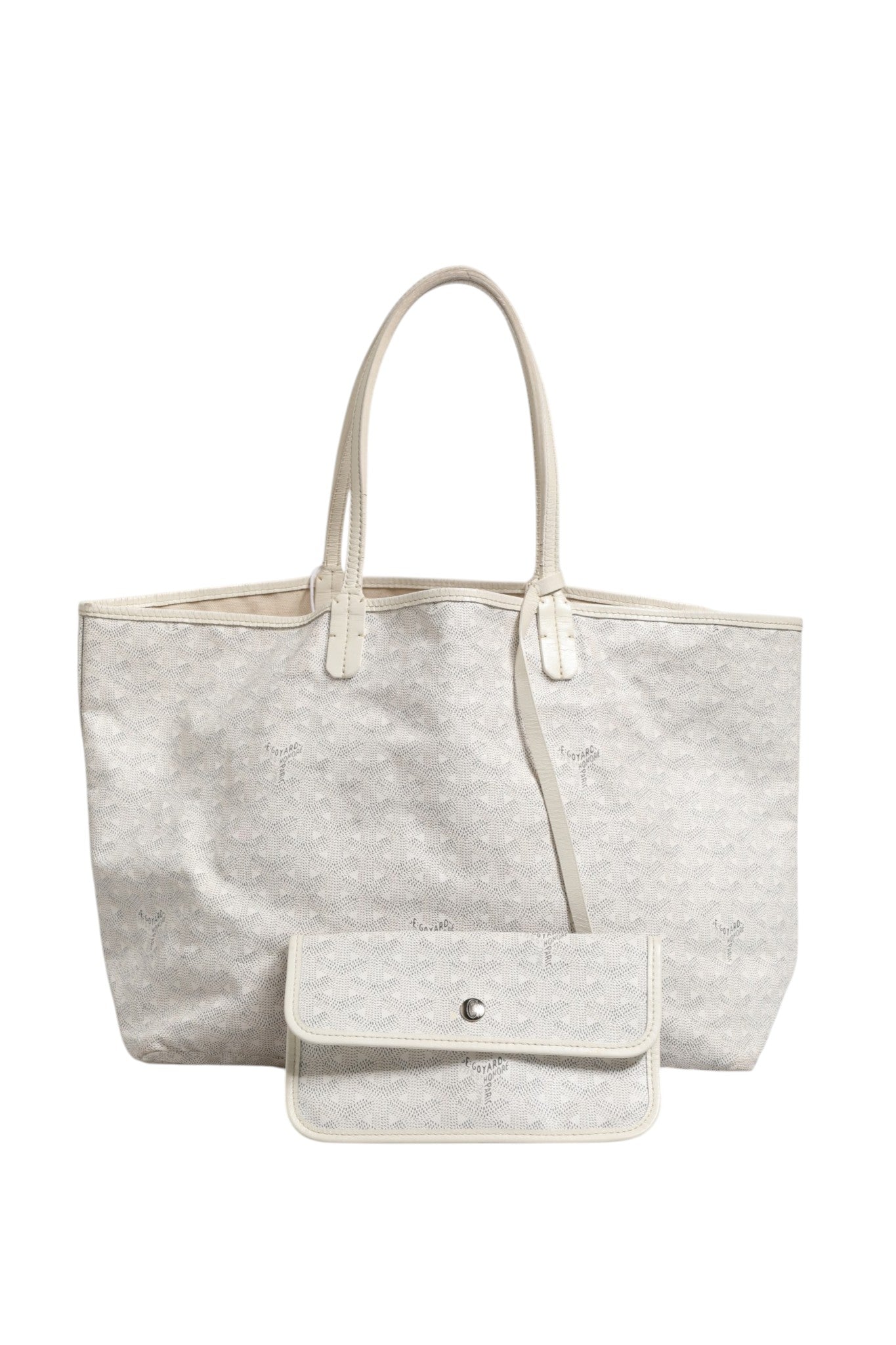 Goyard Saint Louis PM Tote Bag in Goyardine Canvas Women's White (Pre-Owned)