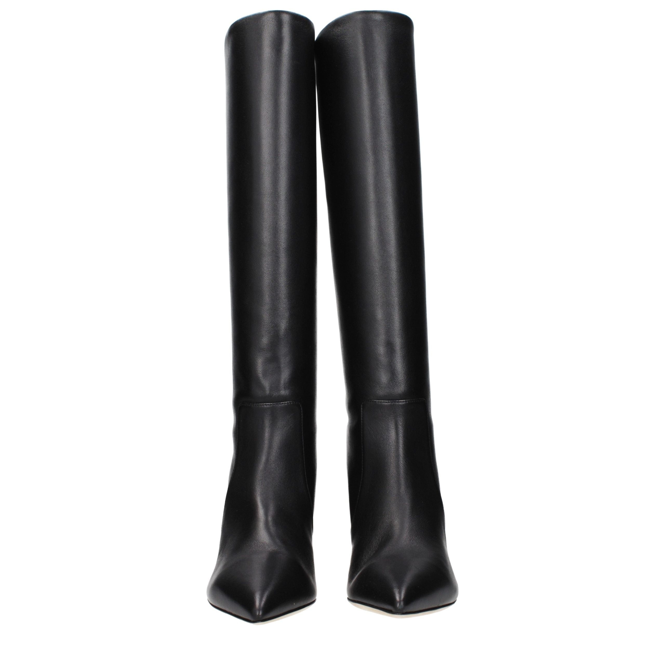 Paris Texas Black Leather Ankle Women's Boots