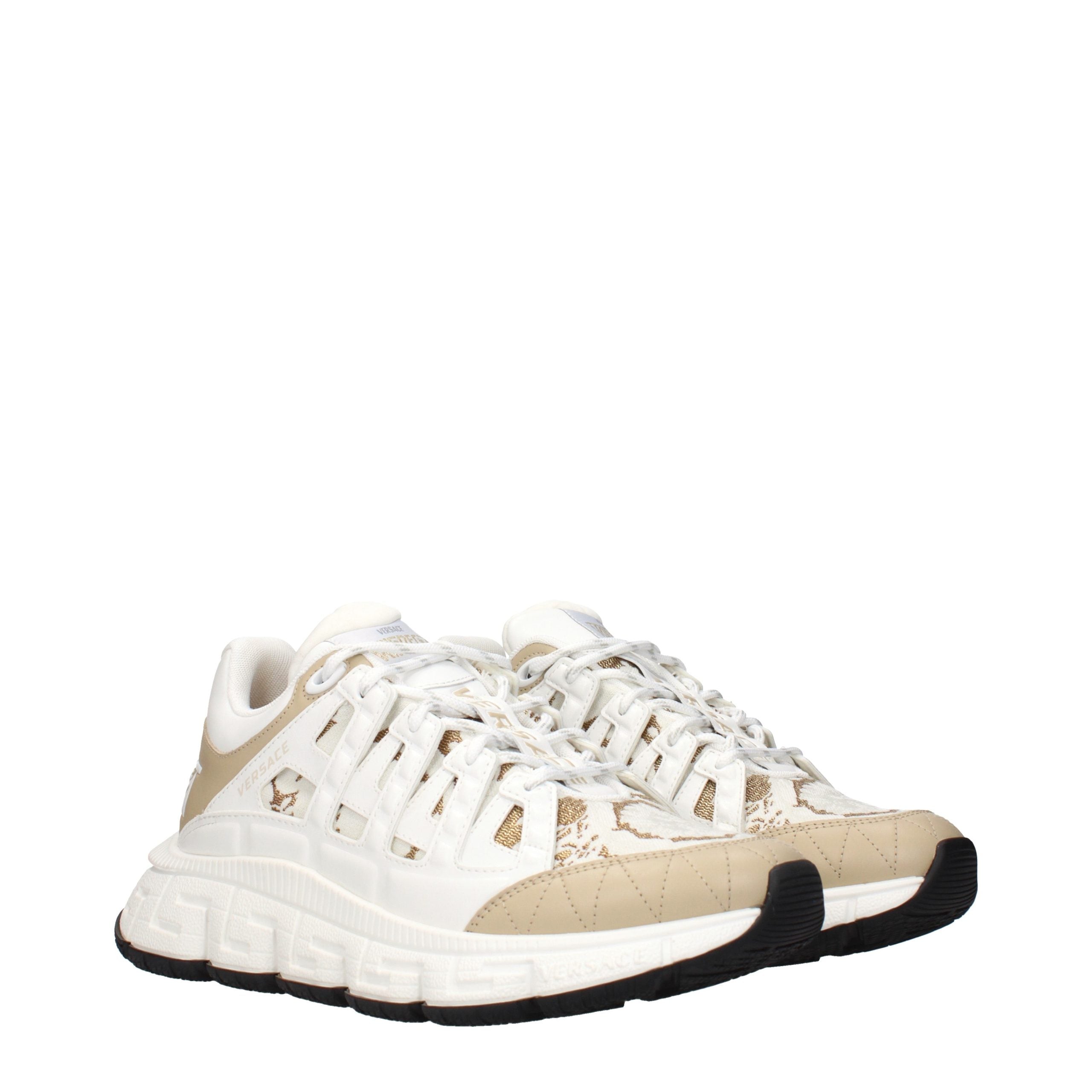 Versace White Fabric Athletic Men's Sneakers