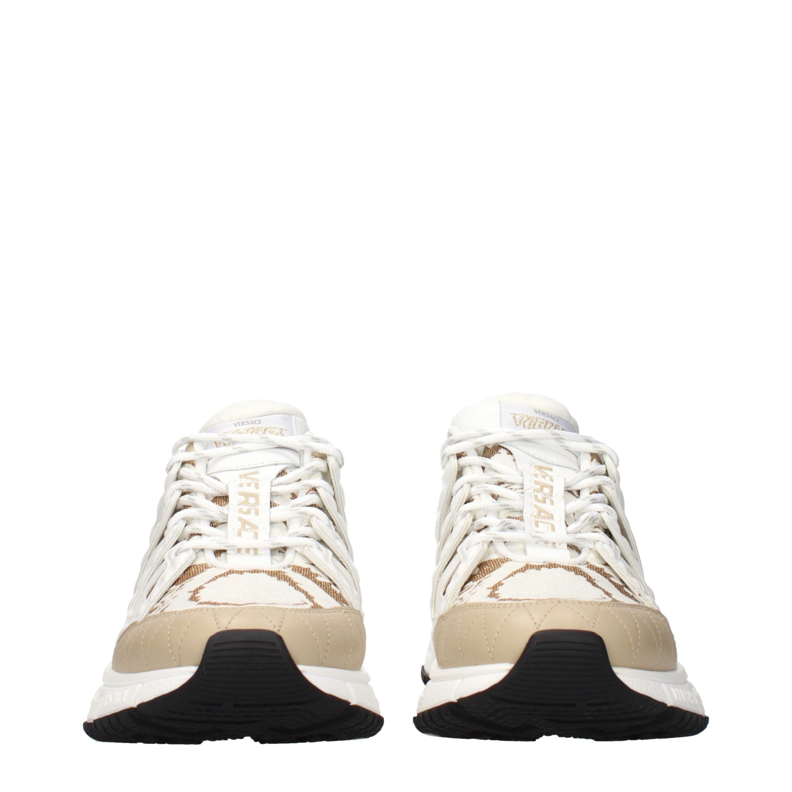 Versace White Fabric Athletic Men's Sneakers