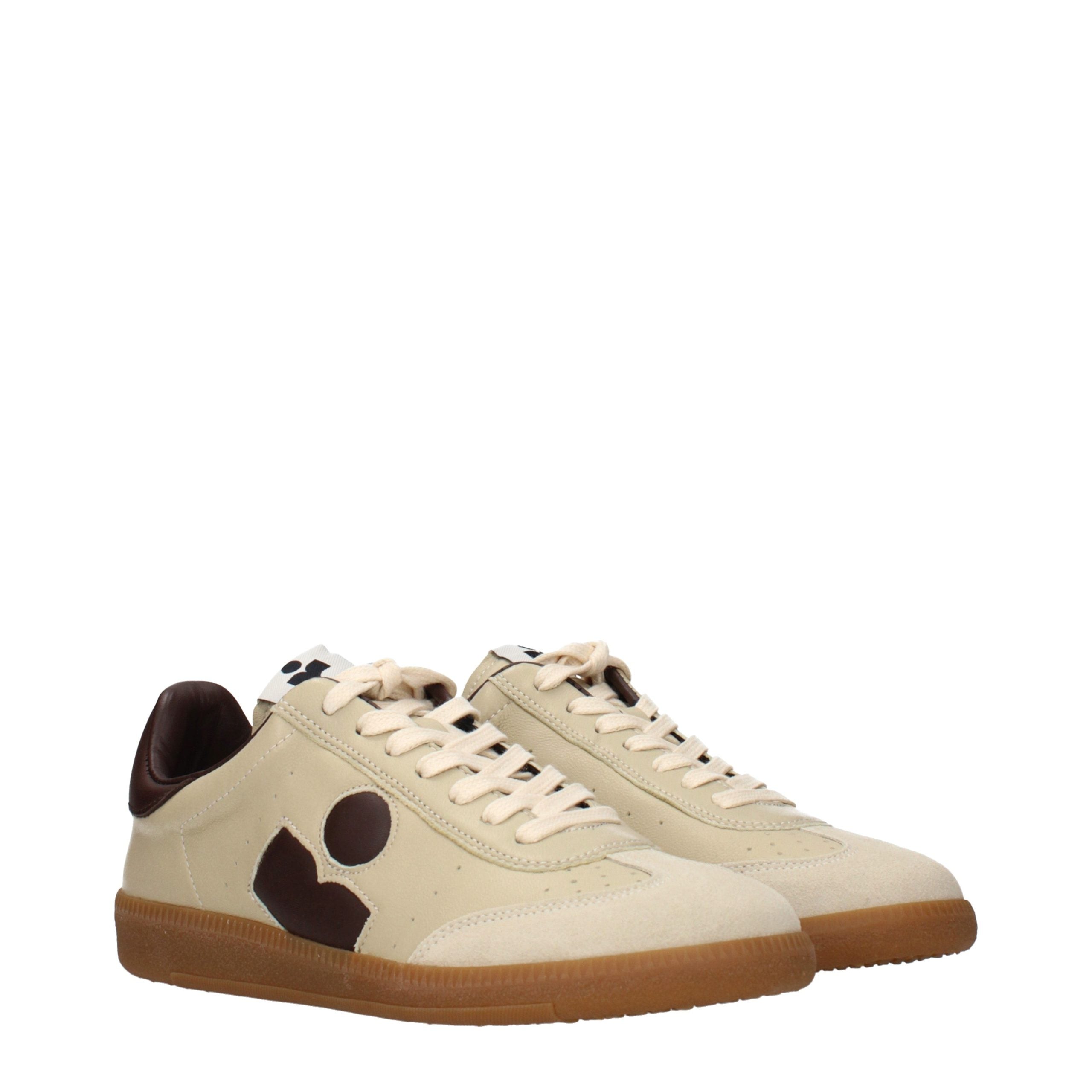 Isabel Marant Beige Leather Low Top Women's Sneakers