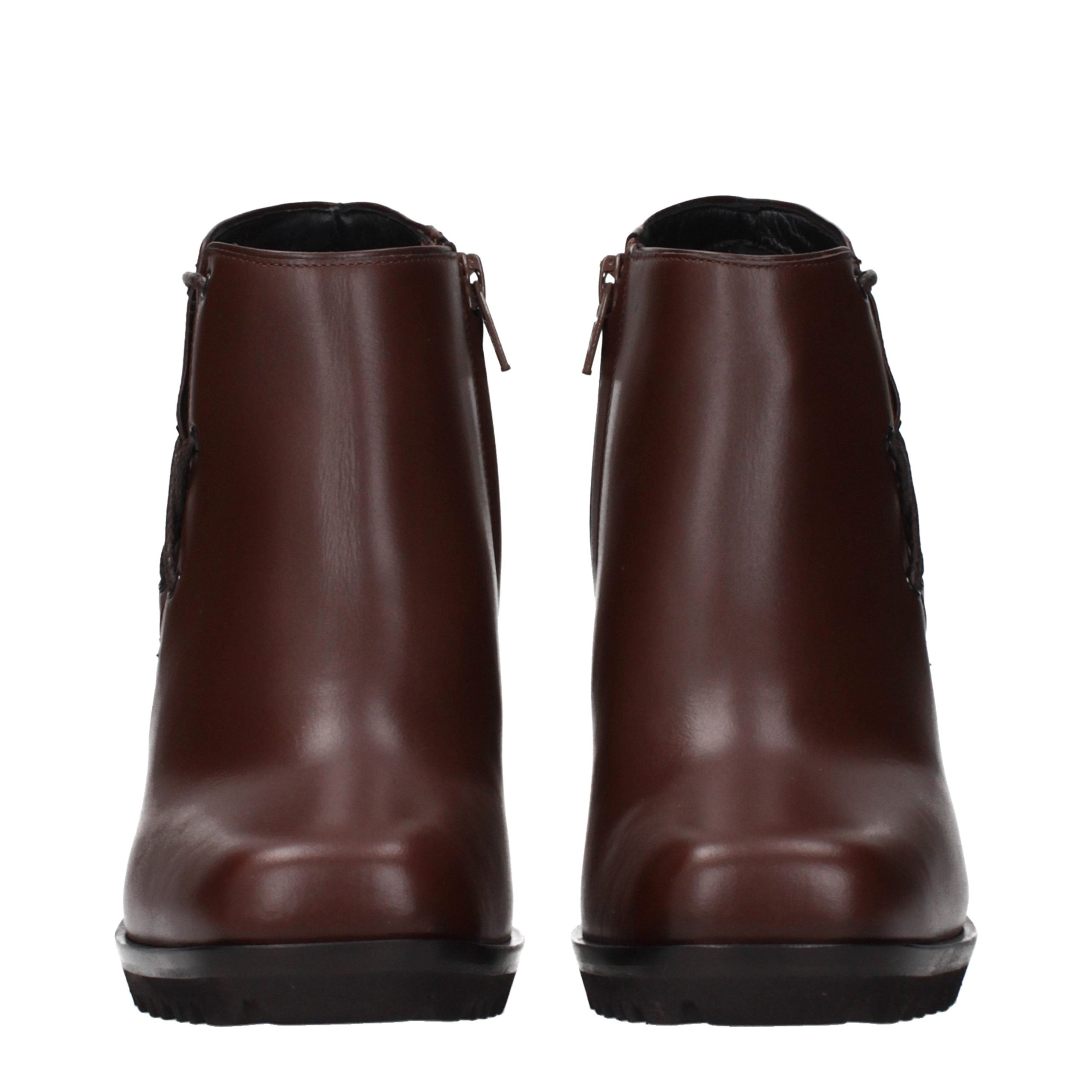 Max Mara Brown Leather Ankle Women's Boots