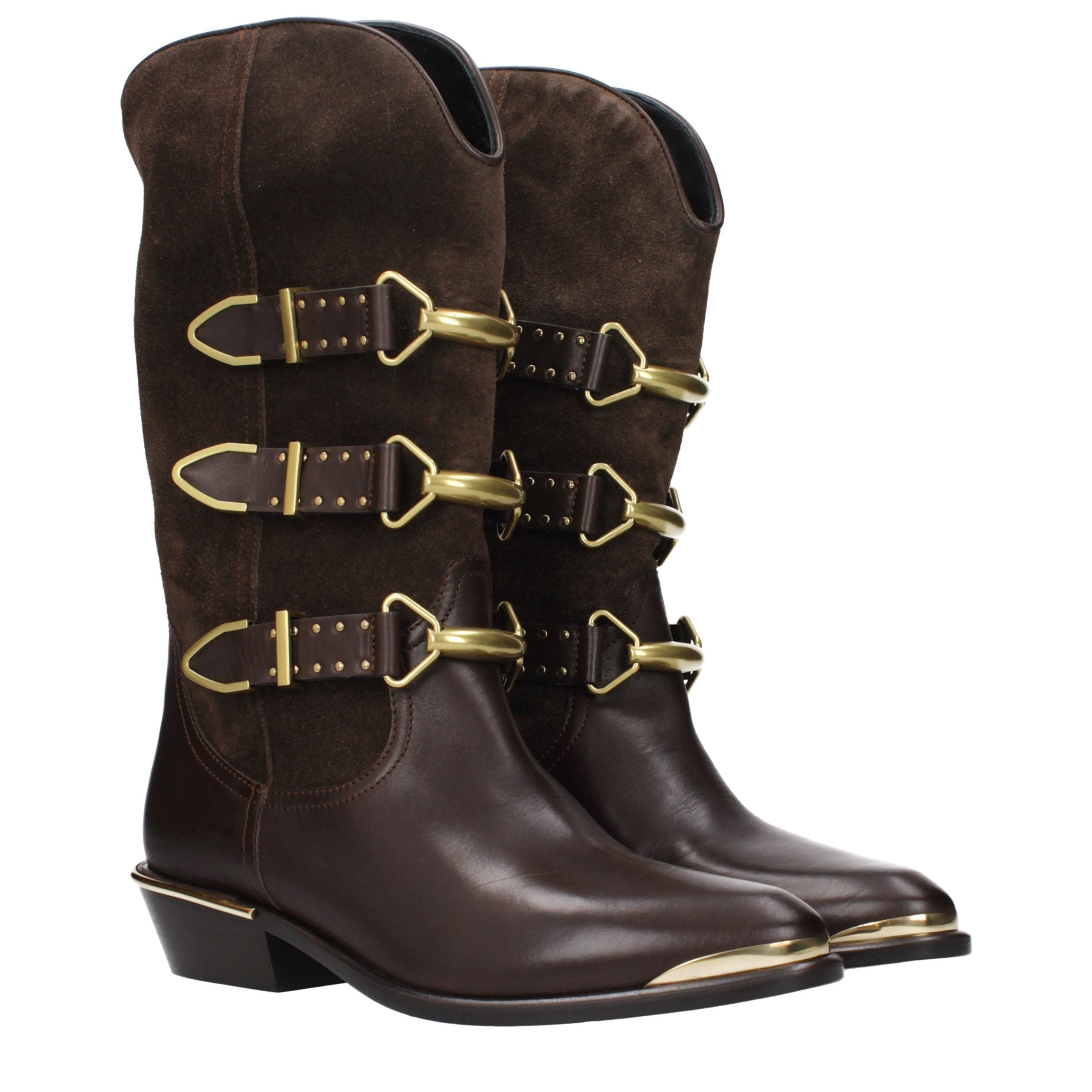 Isabel Marant Brown Leather Ankle Women's Boots