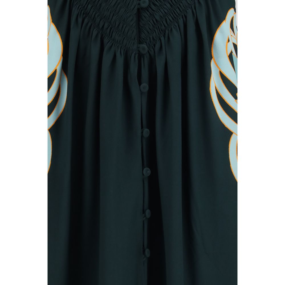 La Double J Blue Silk Casual Women's Dress