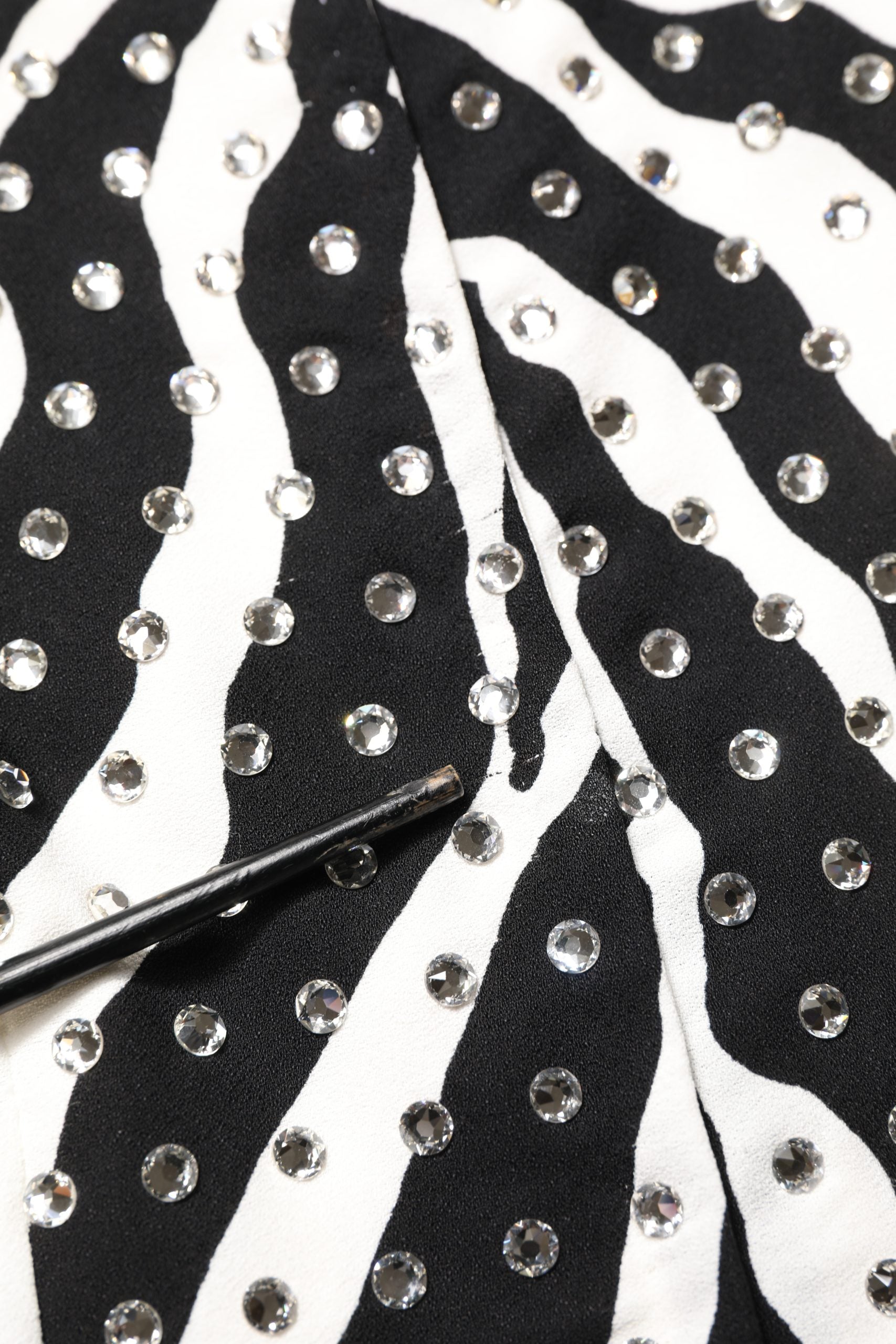 Dolce & Gabbana Black White Zebra Crystal Embellished Women's Dress (Pre-Owned)