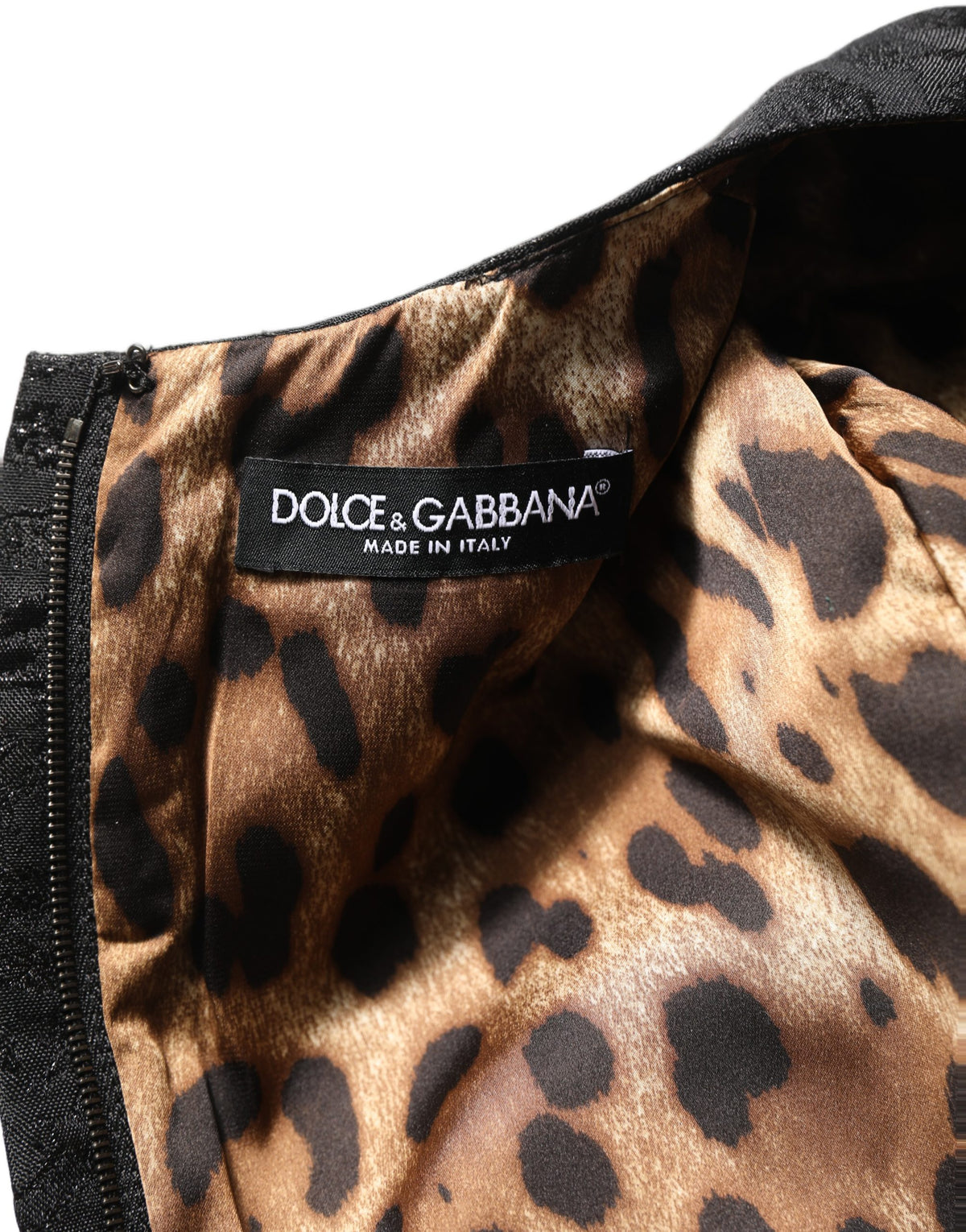 Dolce & Gabbana Black Floral Jacquard Flared A-line Women's Dress