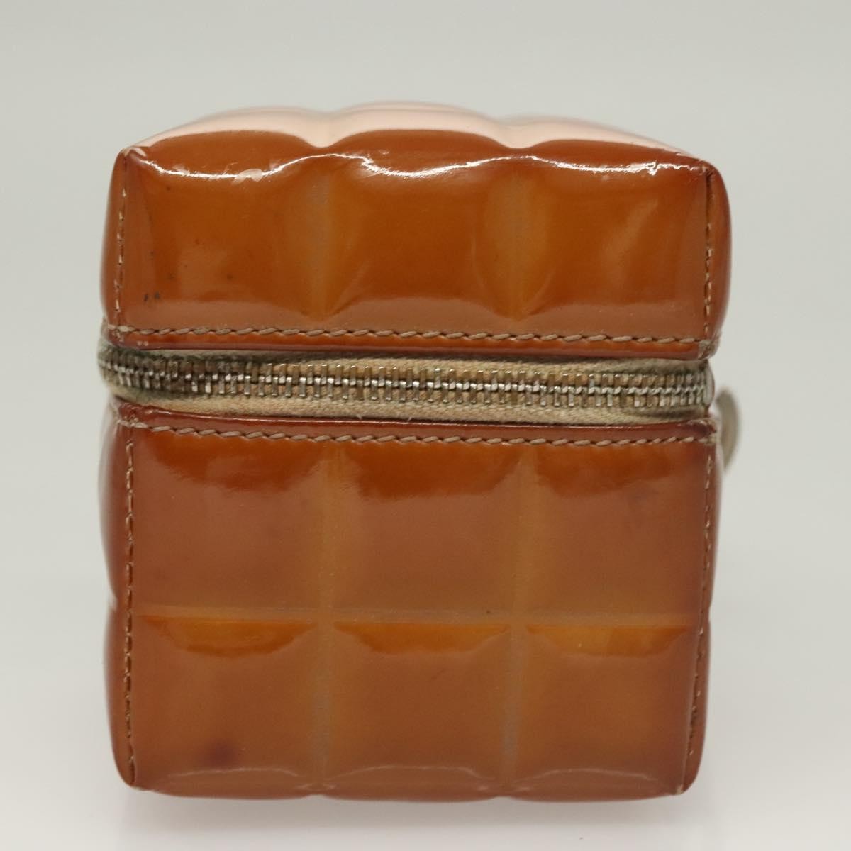 Chanel Rubiks Cube Wristlet Quilted Patent Brown Patent_Leather Bag (Pre-Owned)