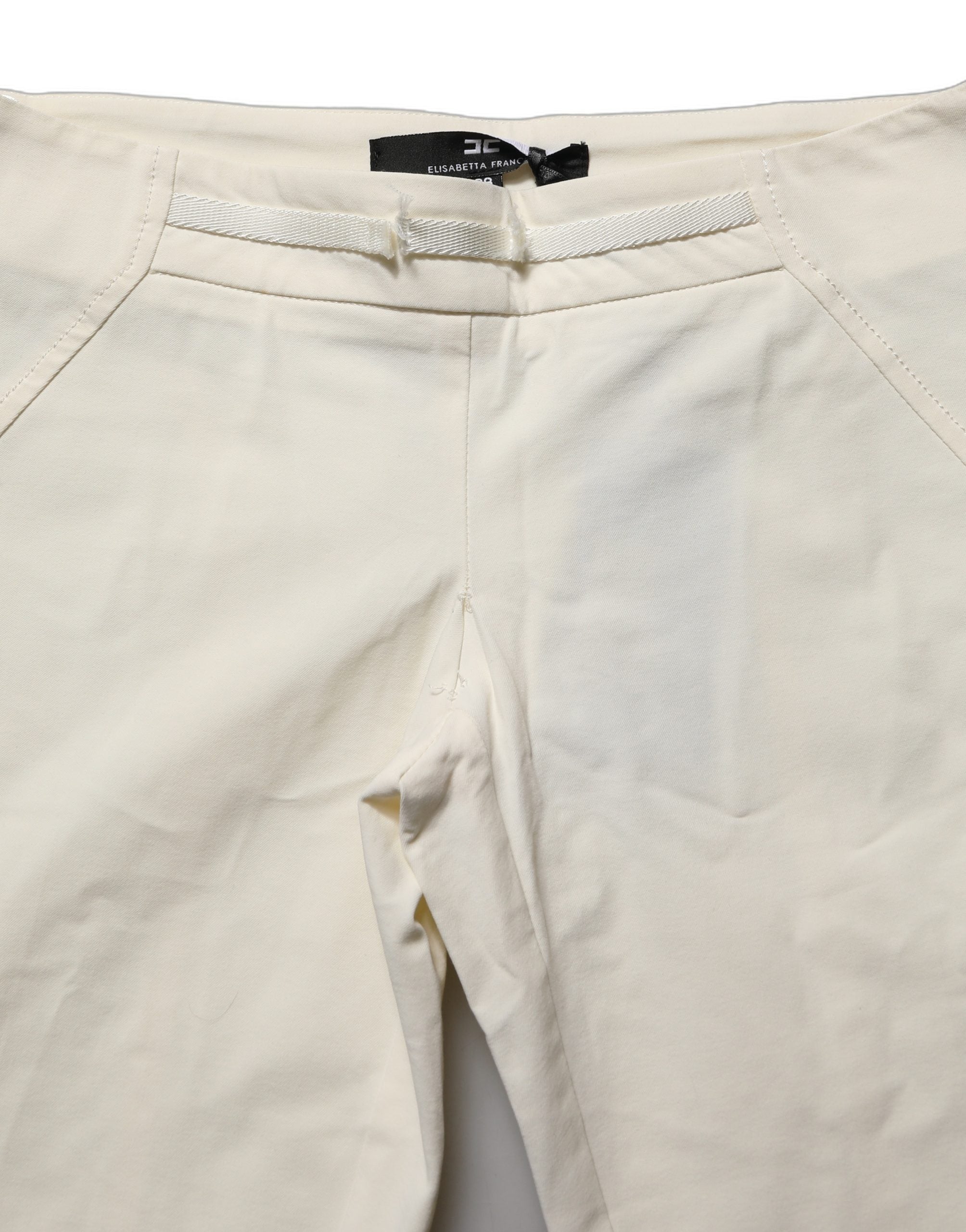 Elisabetta Franchi White Low Waist Skinny Women Trouser Women's Pants (Pre-Owned)