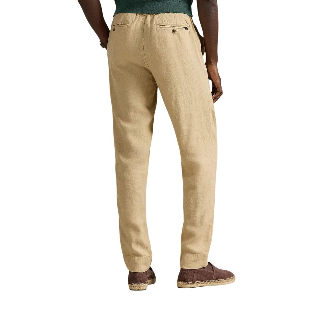 Lyle & Scott Beige Linen Casual Men's Pants