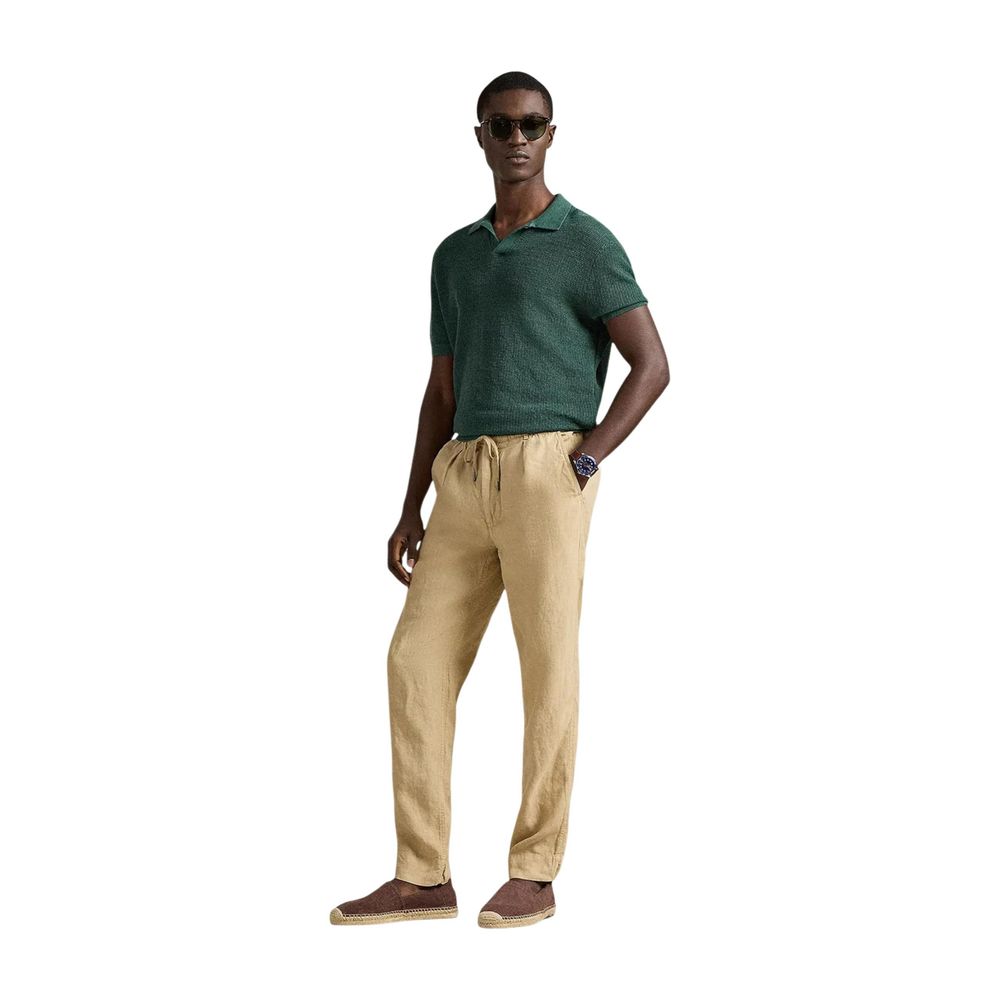 Lyle & Scott Beige Linen Casual Men's Pants