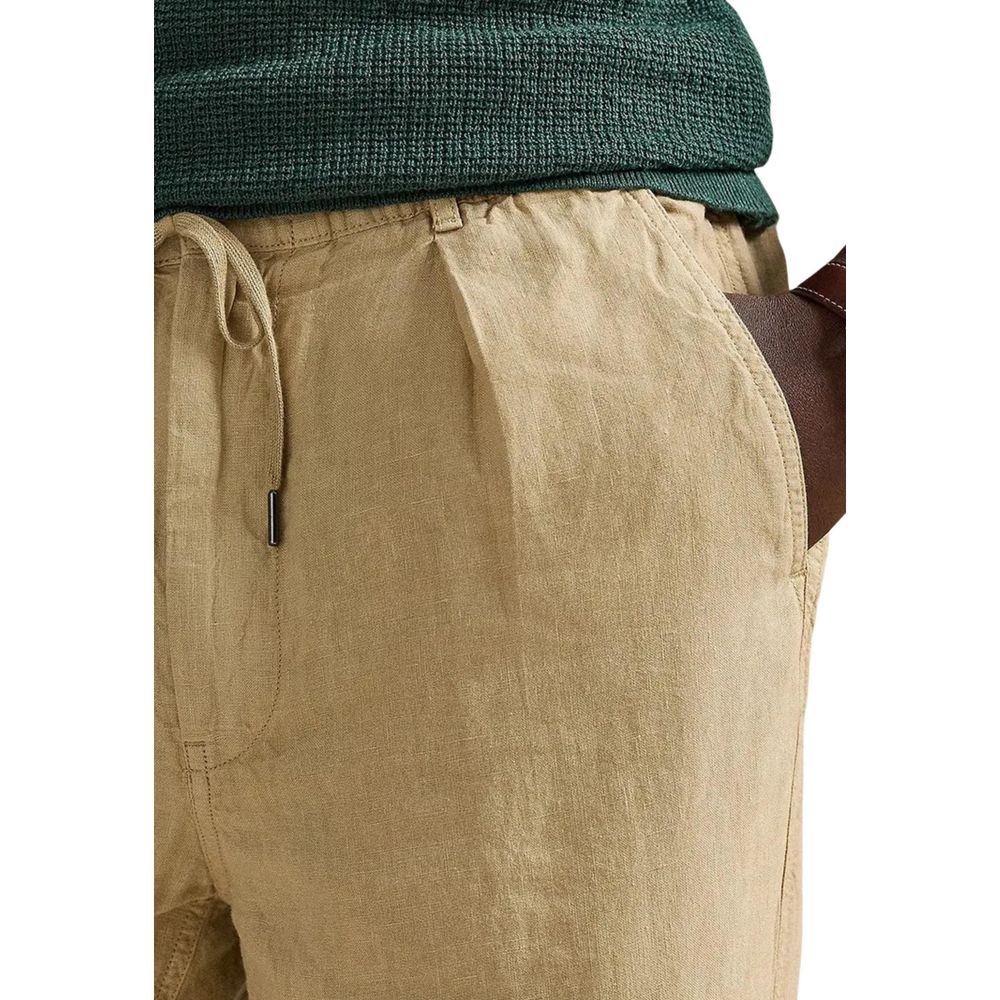 Lyle & Scott Beige Linen Casual Men's Pants