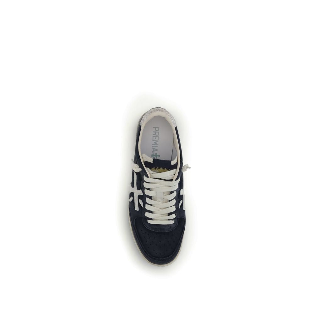 Premiata Blue Calf Leather Bos Taurus Low Top Men's Sneakers