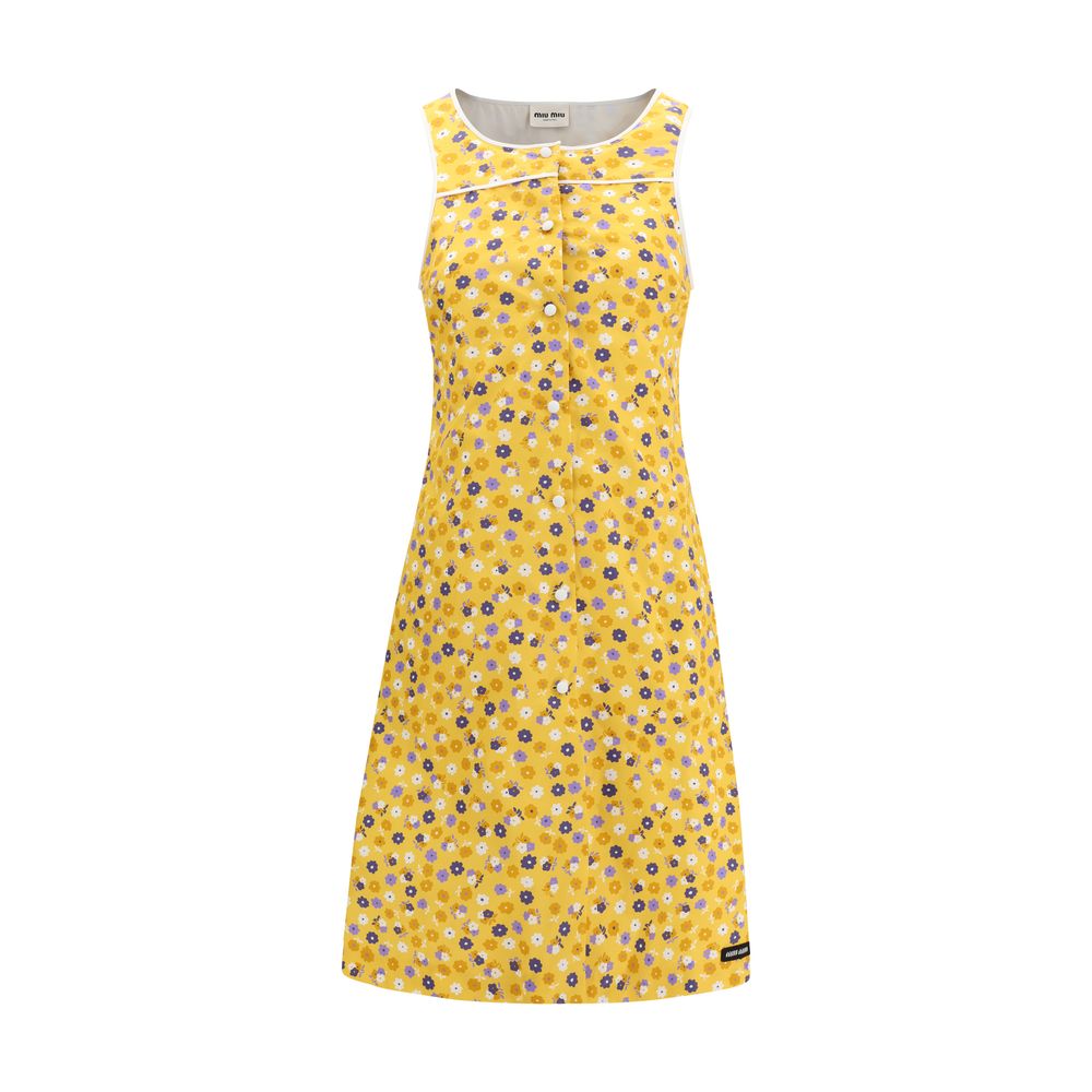 Miu Miu Bicolor Cotton Casual Women's Dress