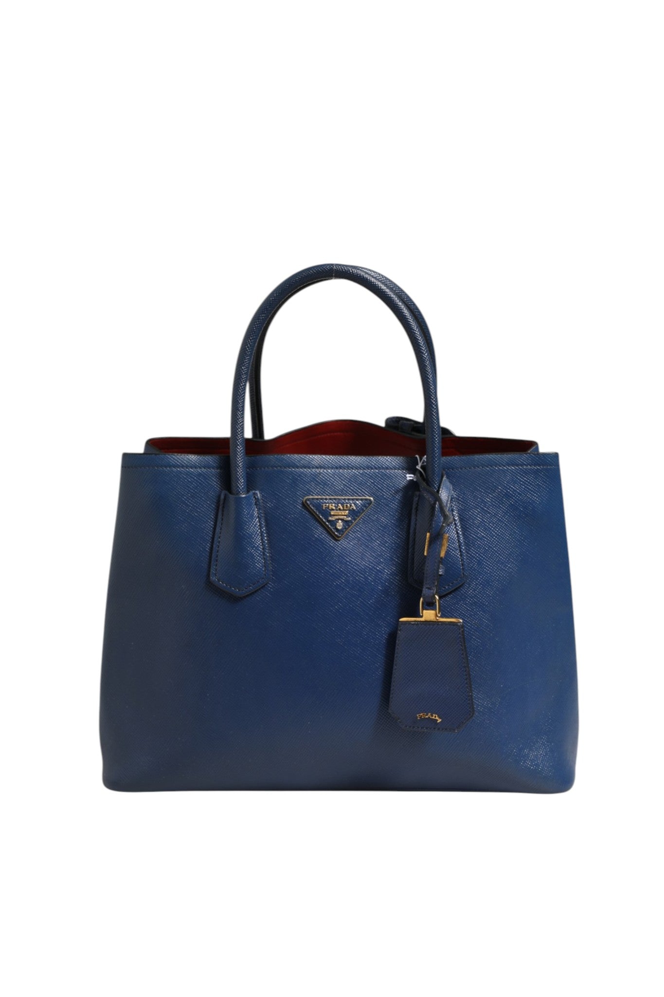 Prada Blue Saffiano Leather 2way Women's Bag (Pre-Owned)