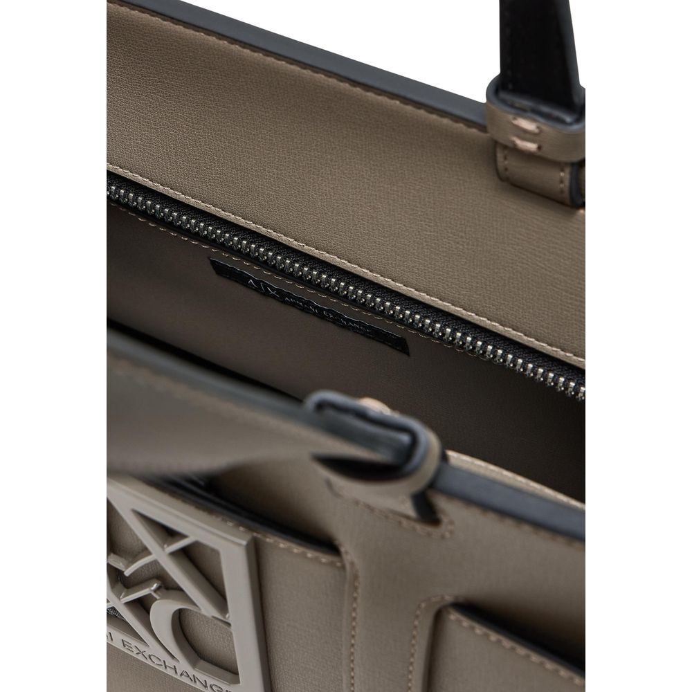 Armani Exchange Beige Artificial Leather Women's Handbag