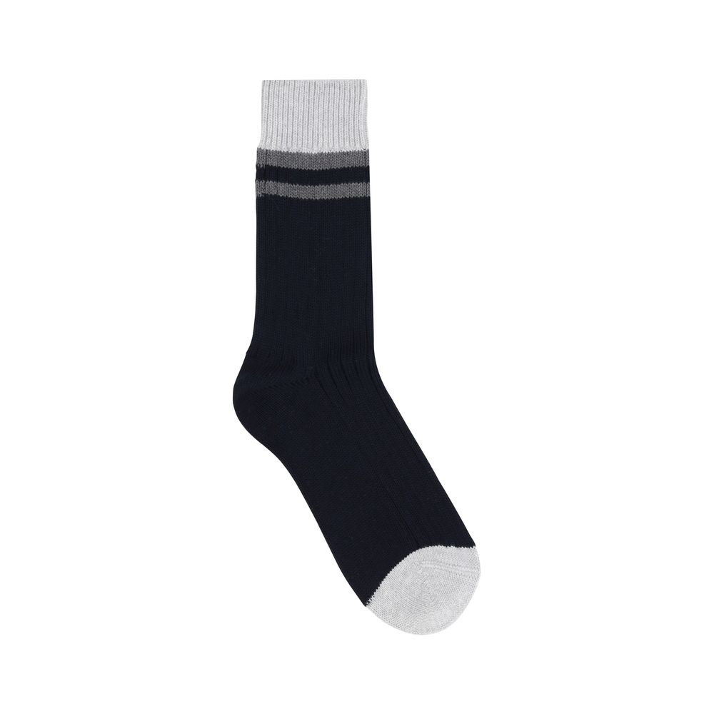 Brunello Cucinelli Black Cotton Men's Socks