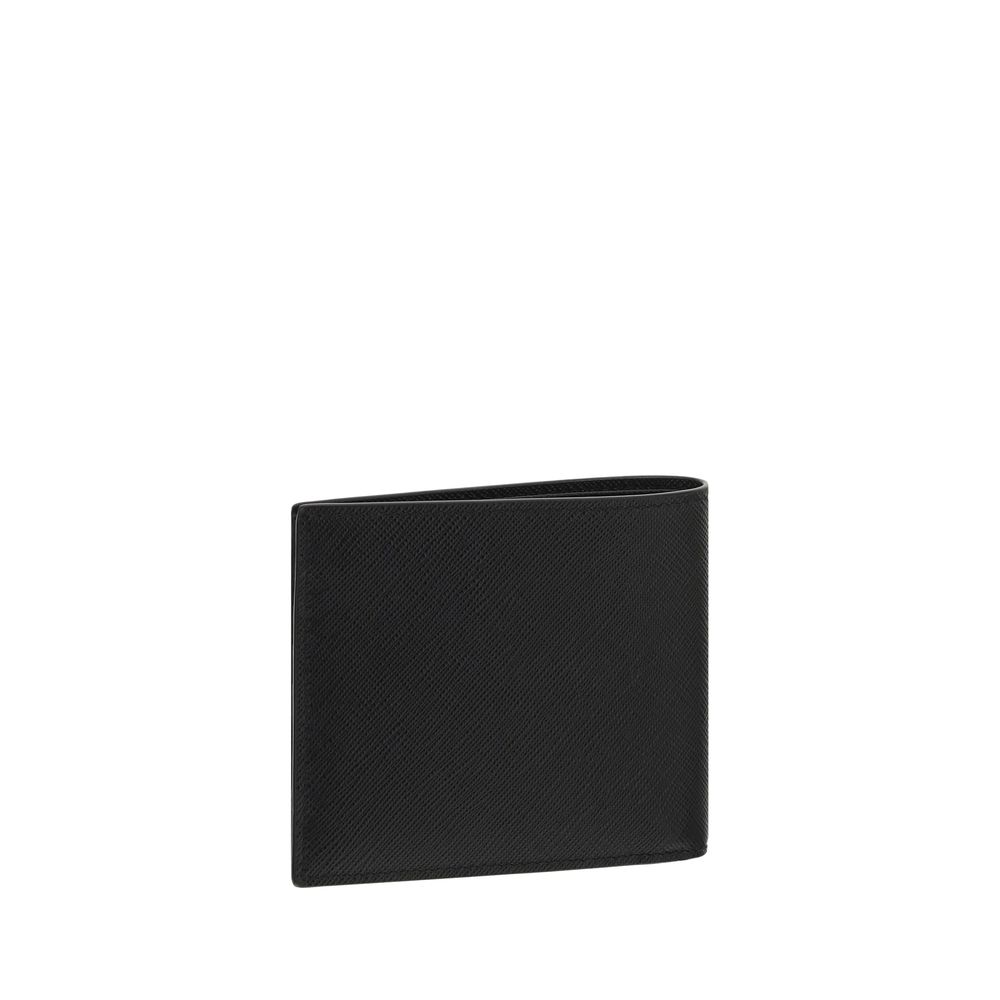 Prada Black Calf Leather Bos Taurus Men's Wallet