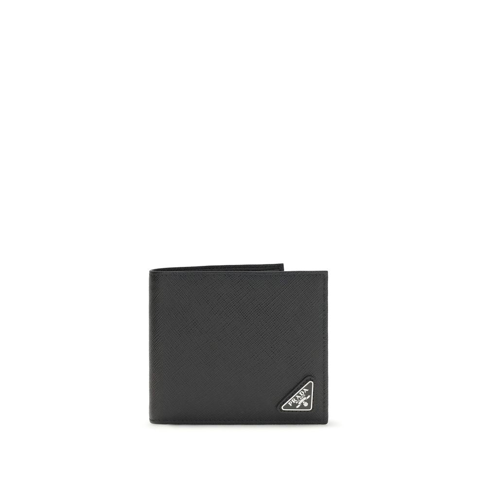 Prada Black Calf Leather Bos Taurus Men's Wallet