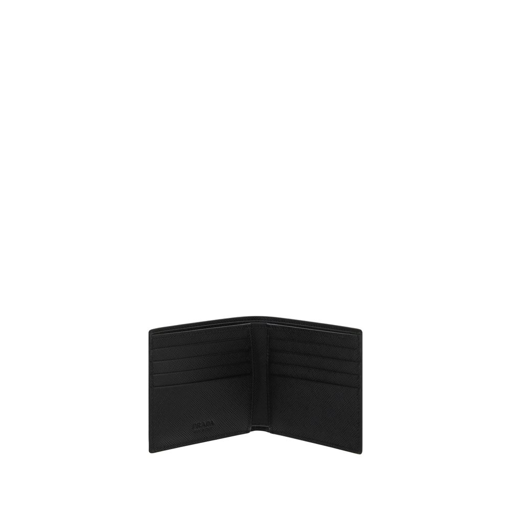 Prada Black Calf Leather Bos Taurus Men's Wallet