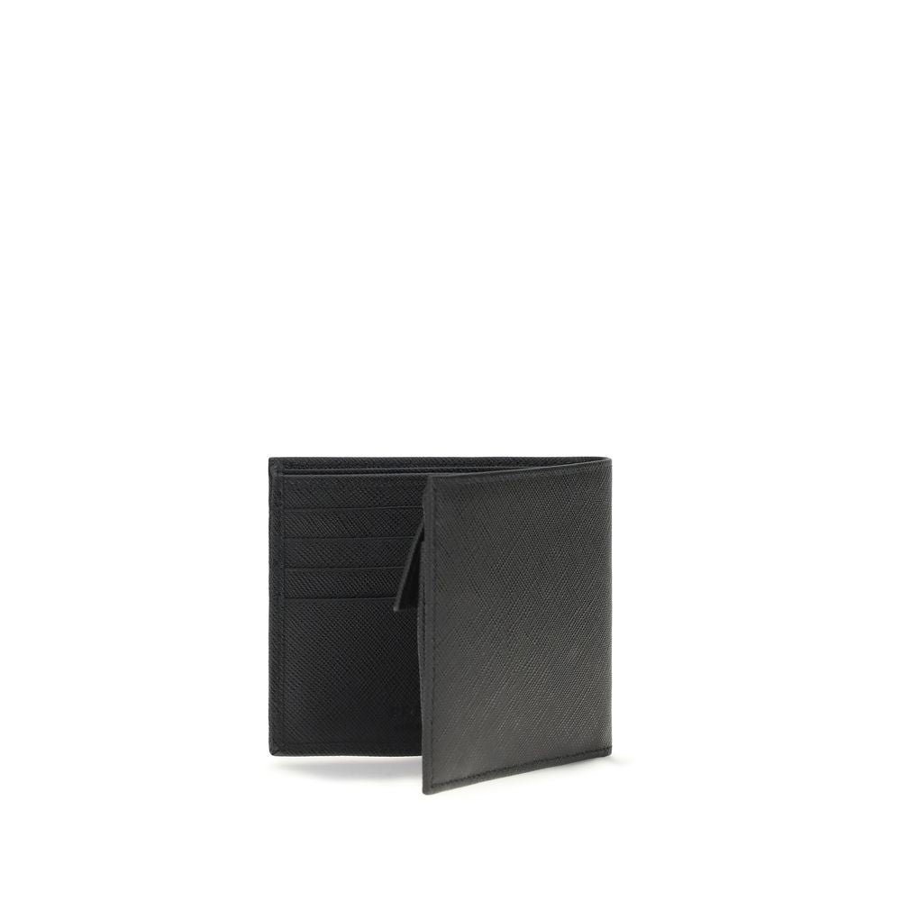 Prada Black Calf Leather Bos Taurus Men's Wallet