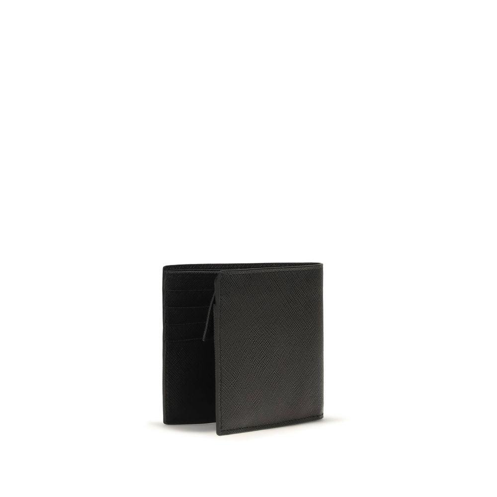 Prada Black Calf Leather Bos Taurus Men's Wallet