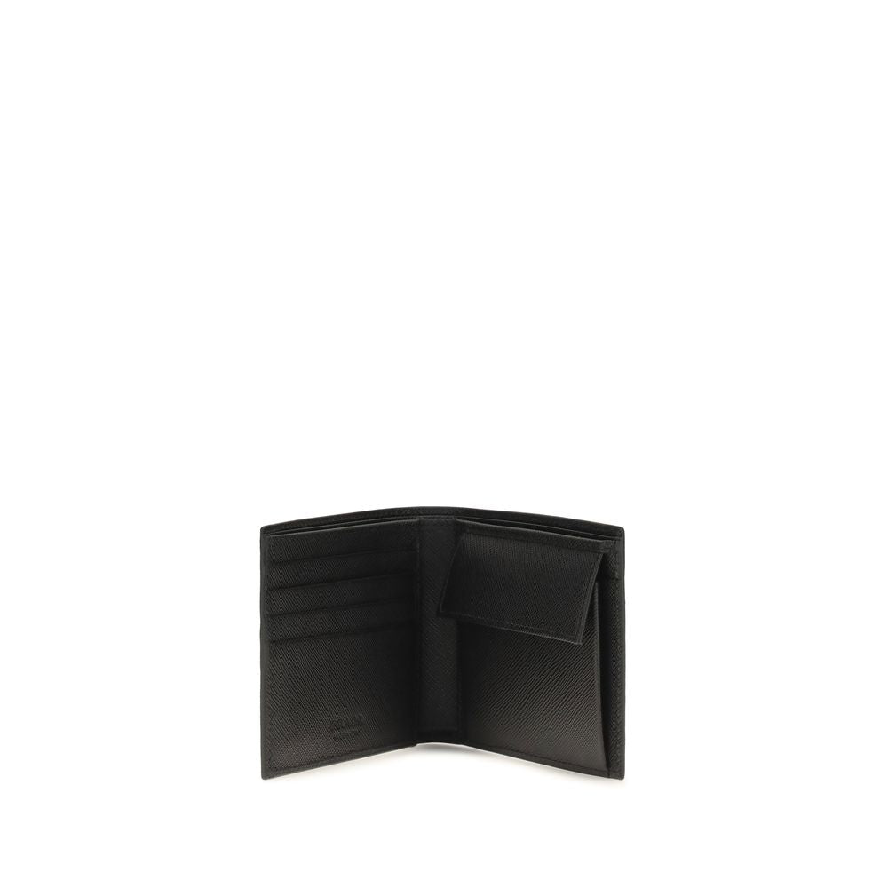 Prada Black Calf Leather Bos Taurus Men's Wallet