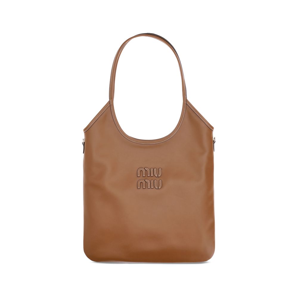 Miu Miu Brown Calf Leather Bos Taurus Shoulder Women's Bag