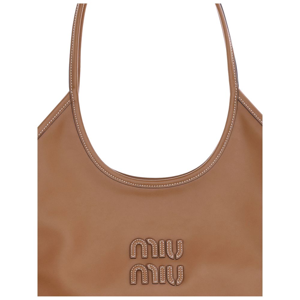 Miu Miu Brown Calf Leather Bos Taurus Shoulder Women's Bag