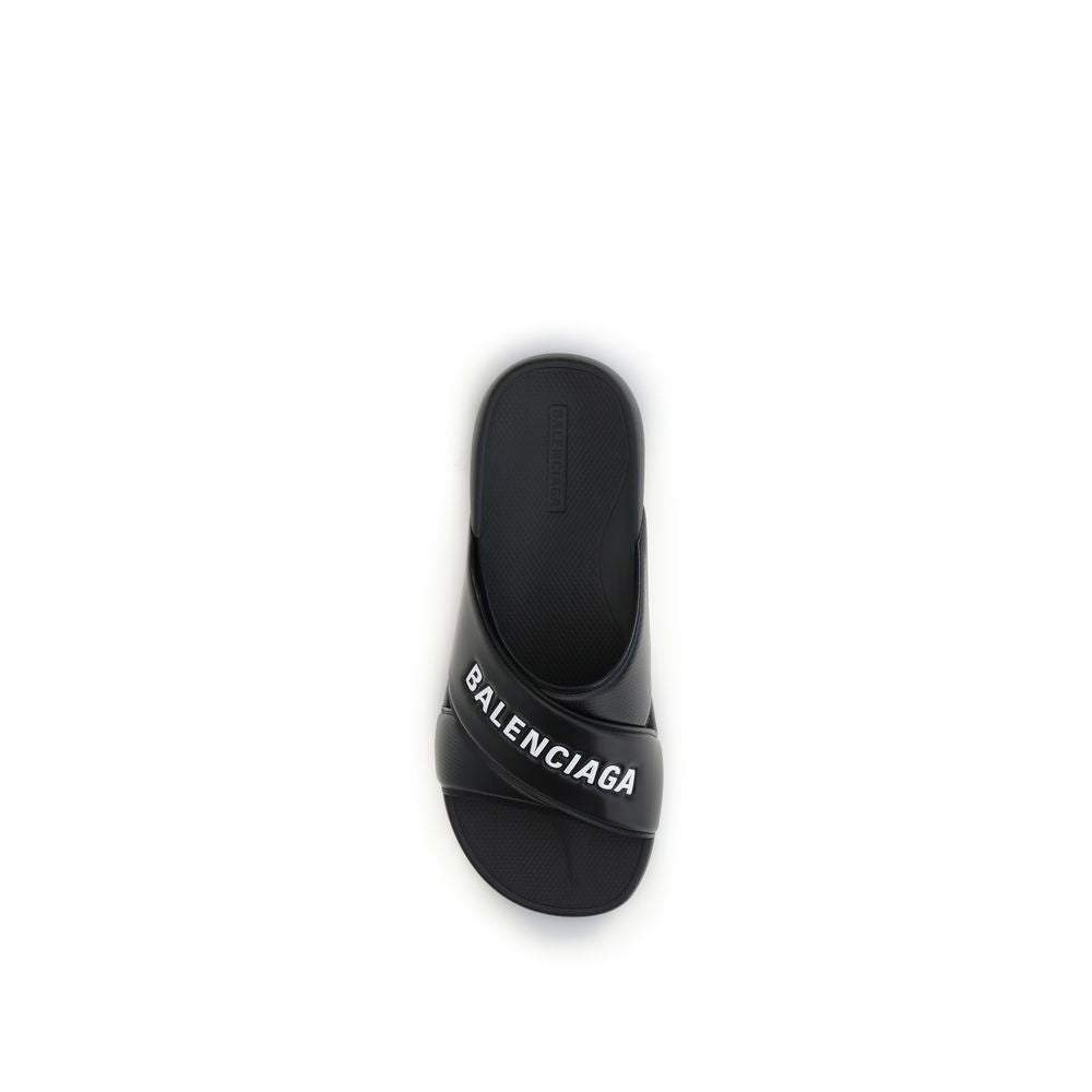 Balenciaga Black Rubber Men's Sandals