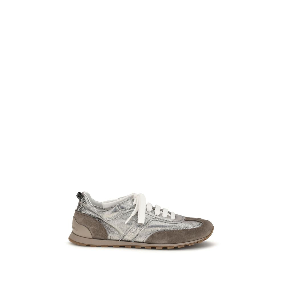 Brunello Cucinelli Multicolor Calf Leather Bos Taurus Athletic Women's Sneakers