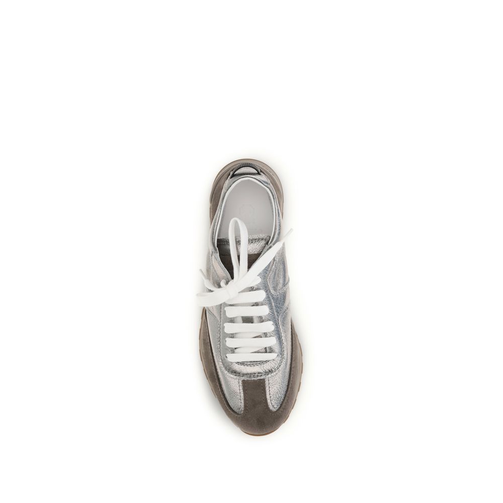 Brunello Cucinelli Multicolor Calf Leather Bos Taurus Athletic Women's Sneakers