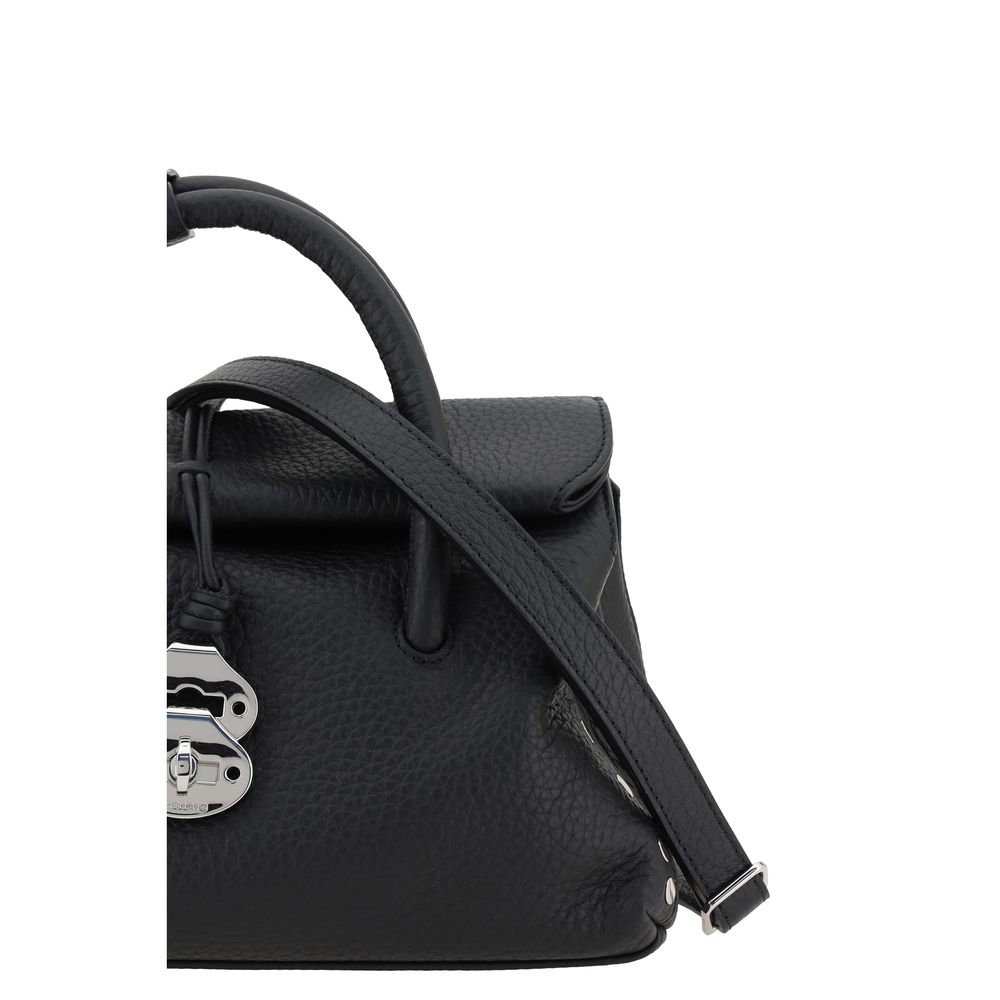Zanellato Black Calf Leather Bos Taurus Shoulder Women's Bag