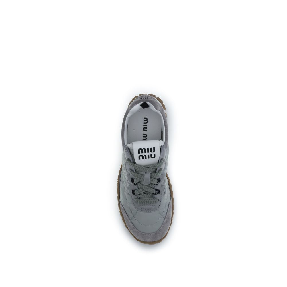 Miu Miu Gray Recycled Polyamide Athletic Women's Sneakers