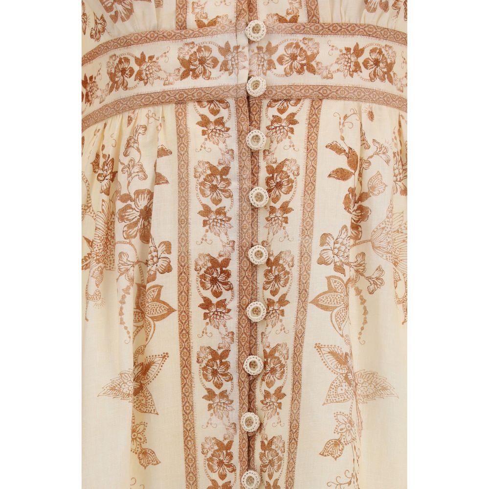 Zimmermann Beige Linen Casual Women's Dress