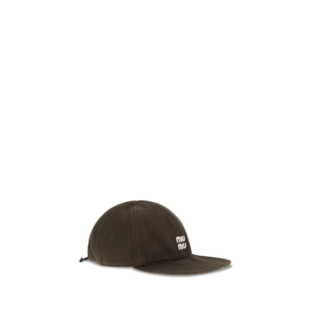 Miu Miu Brown Cotton Cap (Baseball Women's Hat)
